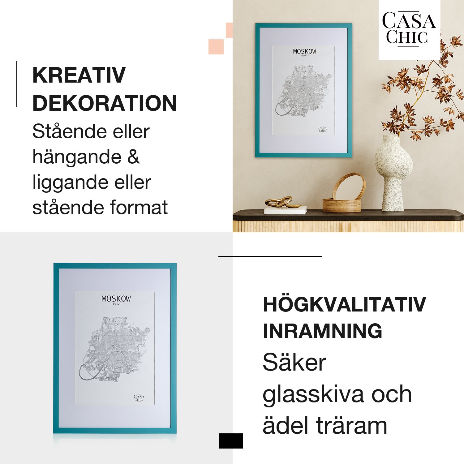 Kenton Fotoram rektangulär DIN A1 passepartout plexiglas 