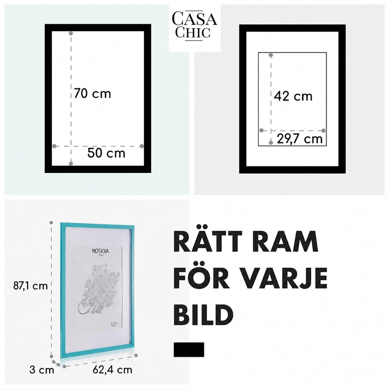 Kenton Fotoram rektangulär DIN A1 passepartout plexiglas 