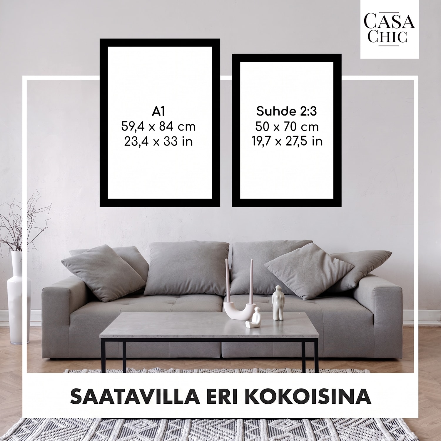 Kenton-valokuvakehys suorakulmainen 70 x 50 cm paspartuuri pleksilasi Turkoosi