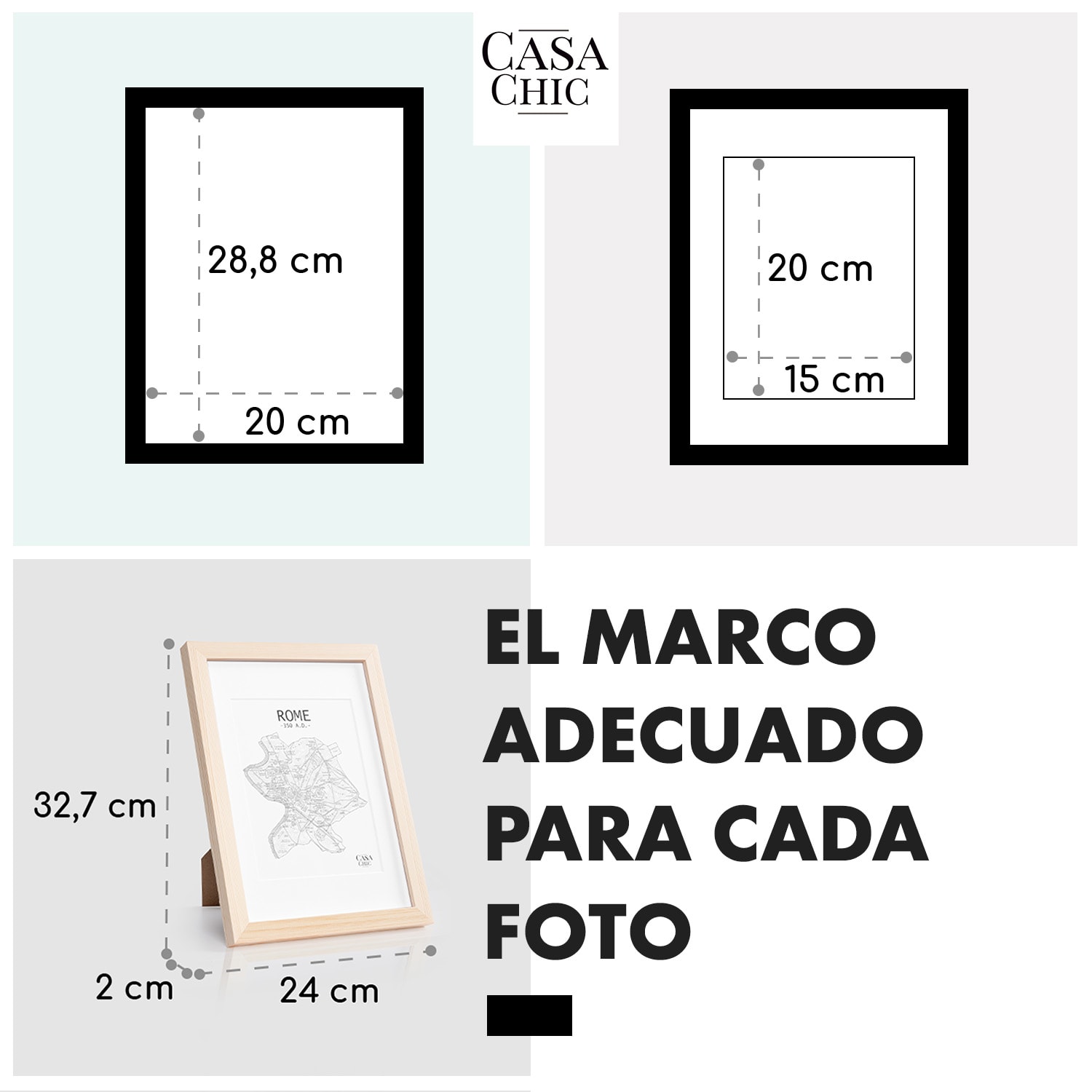 Edinburgh Marco de fotos rectangular A4 28,8 x 20 cm fotos paspartú madera auténtica  Pino