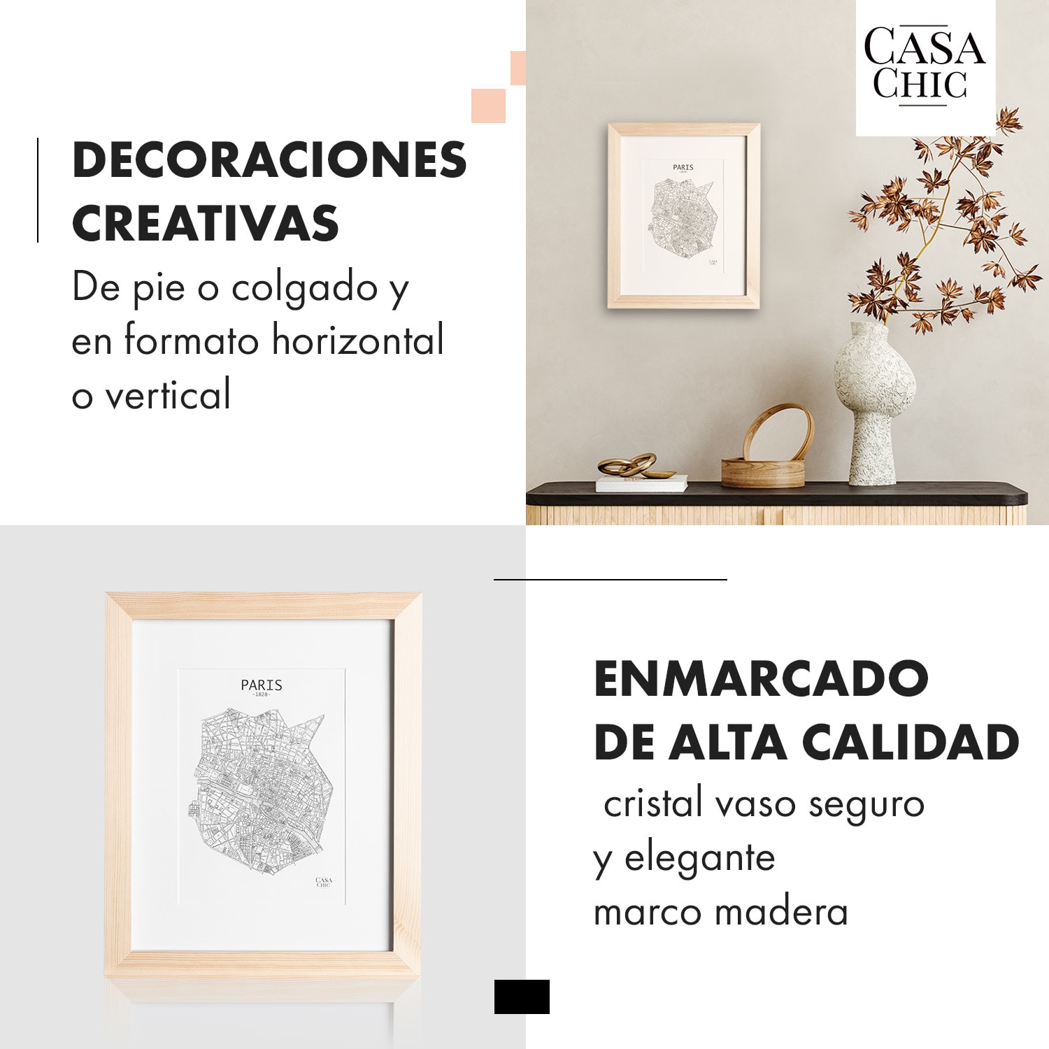 Edinburgh Marco de fotos rectangular 20 x 25 cm fotos paspartú madera auténtica  