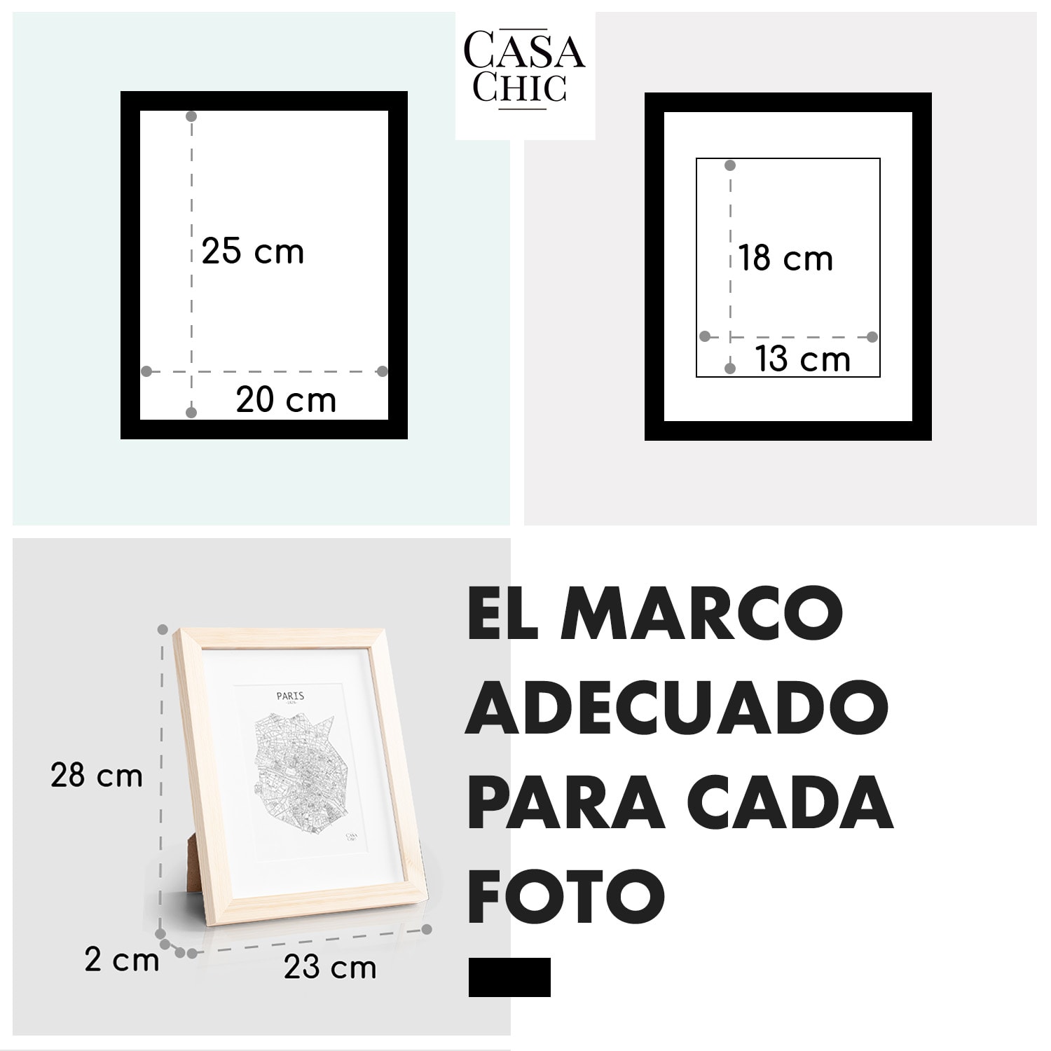 Edinburgh Marco de fotos rectangular 20 x 25 cm fotos paspartú madera auténtica  