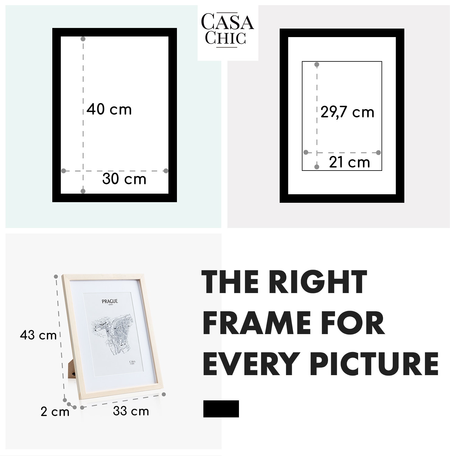 Edinburgh valokuvakehys suorakulmainen 30 x 40 cm kuville paspartuuri aitoa puuta  Mänty