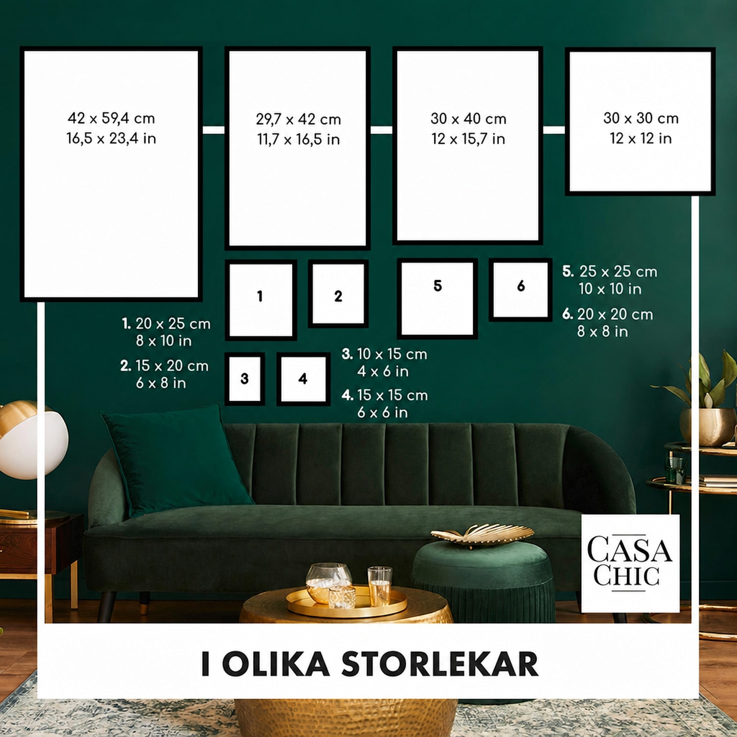 Everton fotoramar set om 3 rektangulär 14 x 9 cm foton passepartout glas Vit