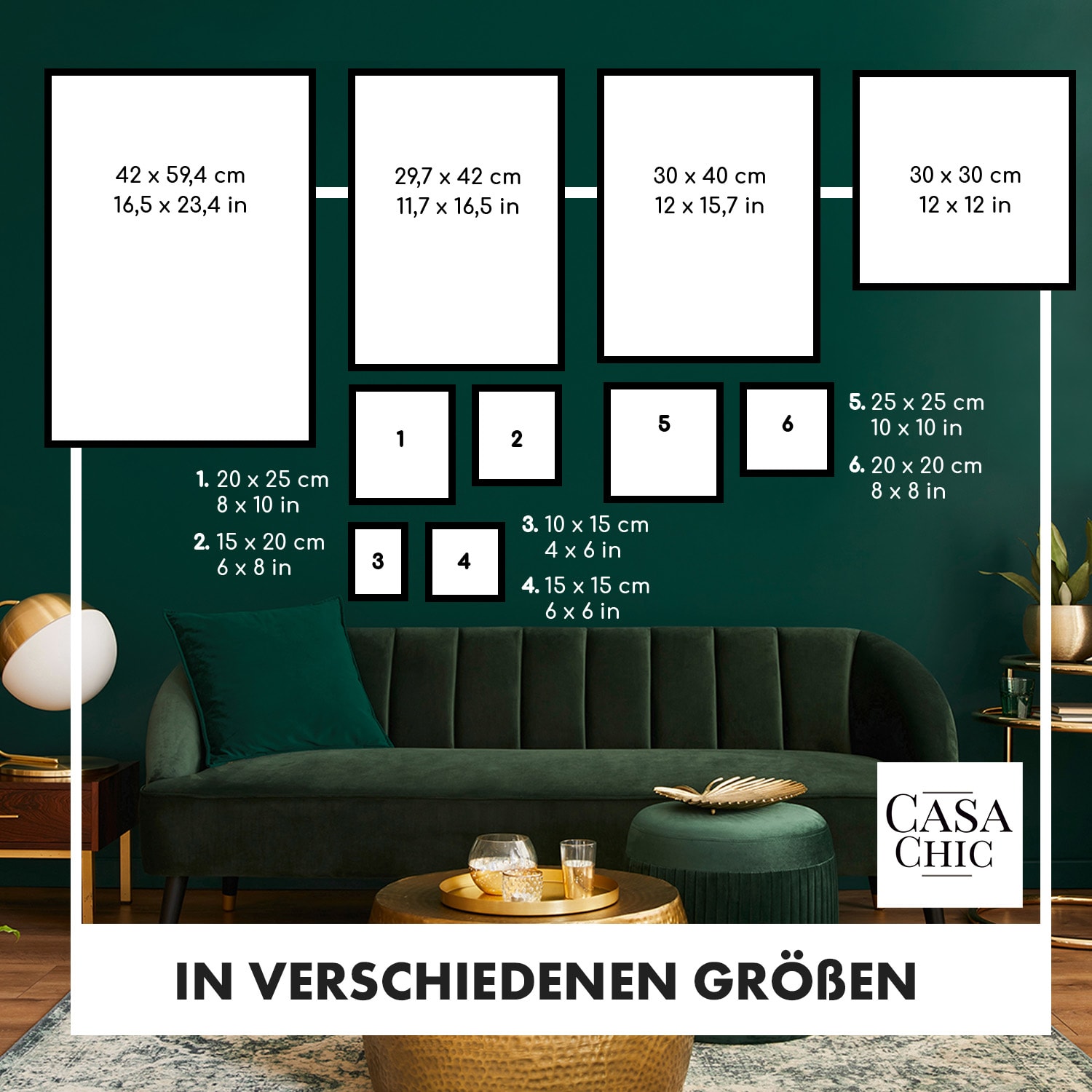 Everton Bilderrahmen rechteckig DIN A4 28,8 x 20 cm Fotos Passepartout Glas Weiß
