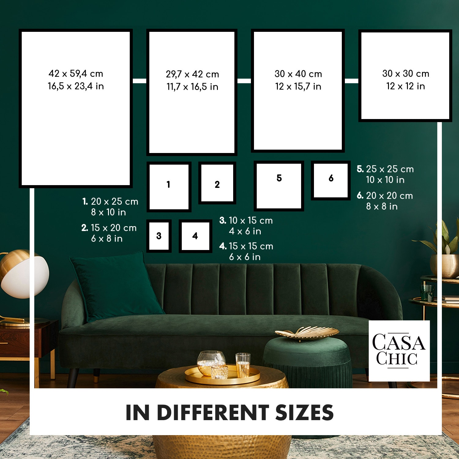 Everton fotolijst rechthoekig A4 28,8 x 20 cm foto's passe-partout glas Wit