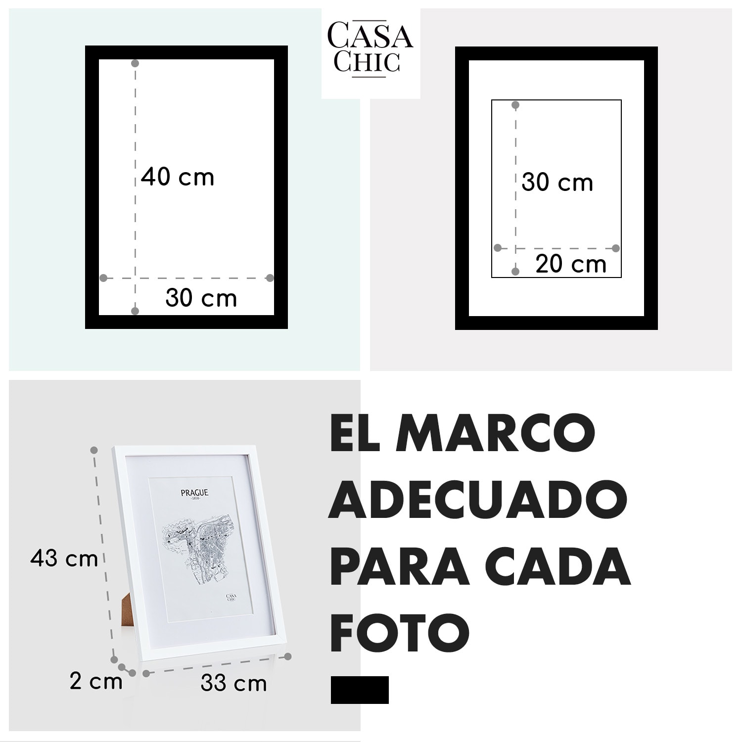 Marco Everton Rectangular 40 x 30 cm Fotos Paspartú Vidrio 