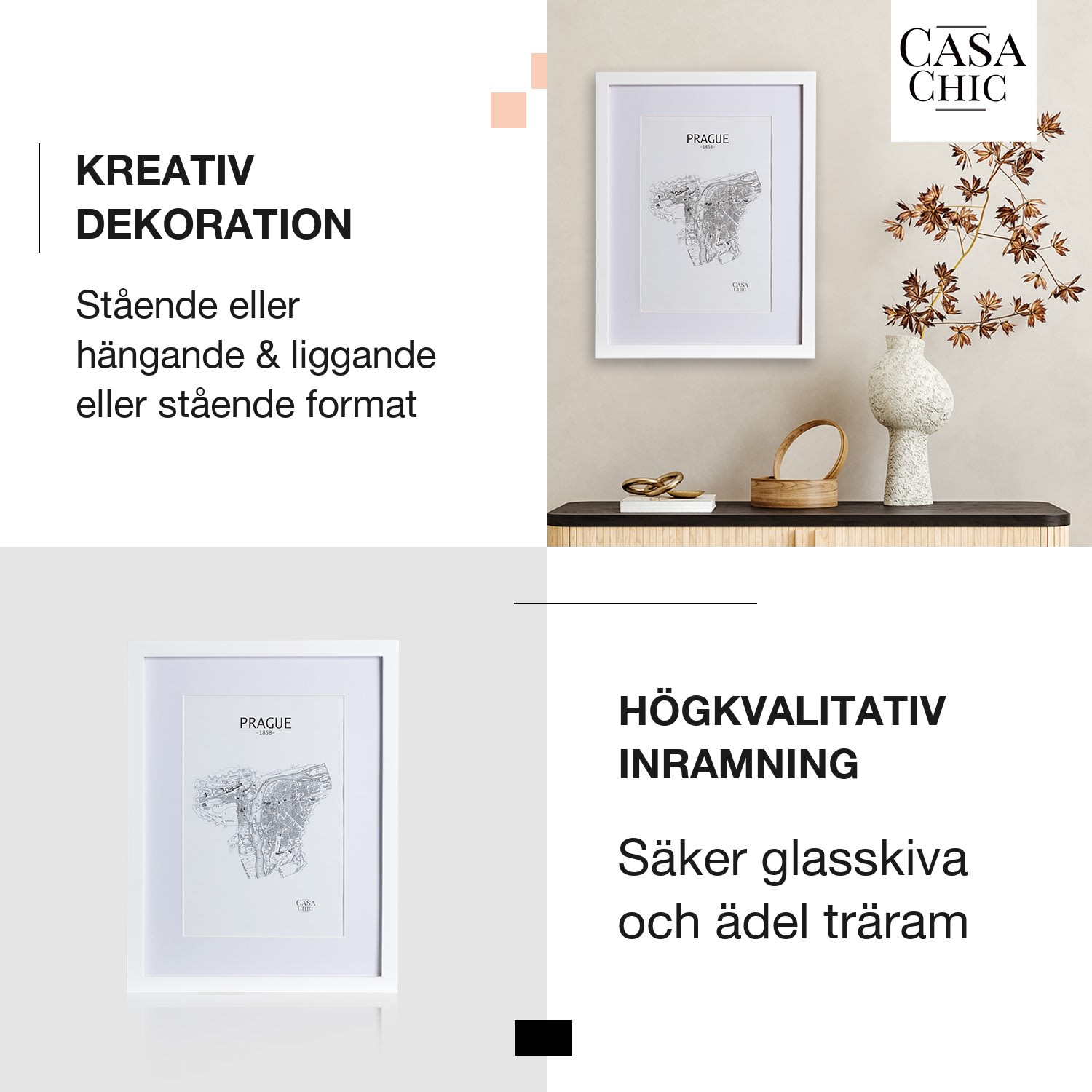 Everton fotoram rektangulär 40 x 30 cm foton passepartout glas 