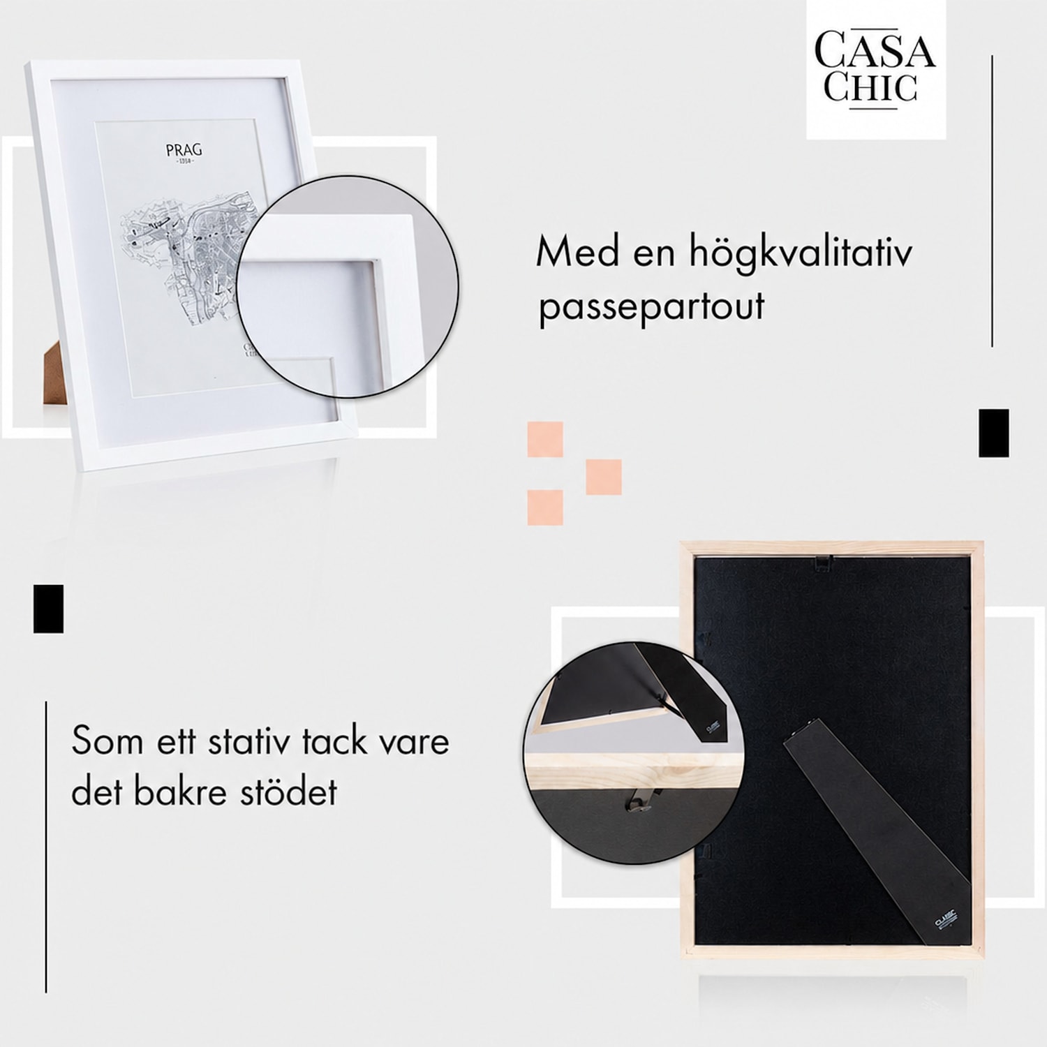 Everton fotoram rektangulär 40 x 30 cm foton passepartout glas 