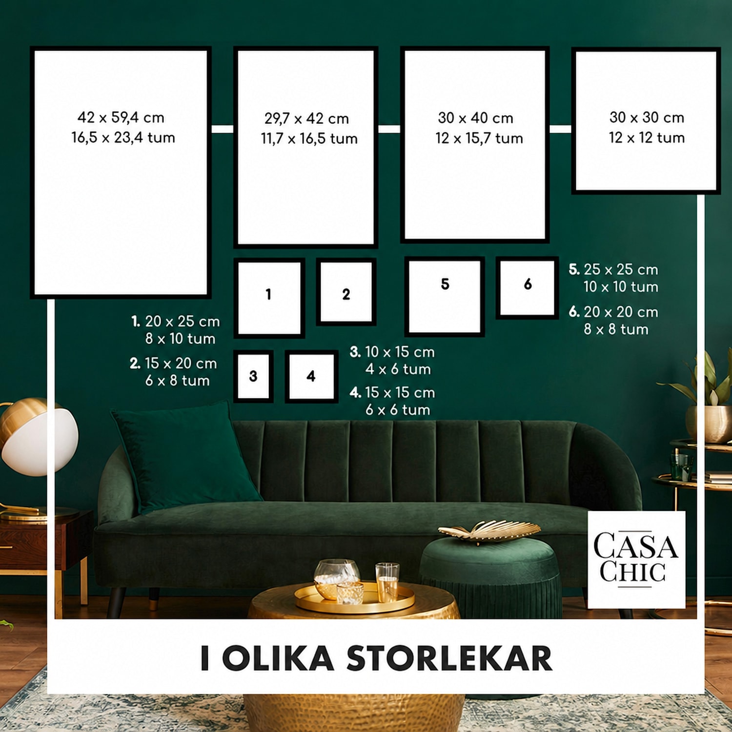 Everton fotoram rektangulär 40 x 30 cm foton passepartout glas 