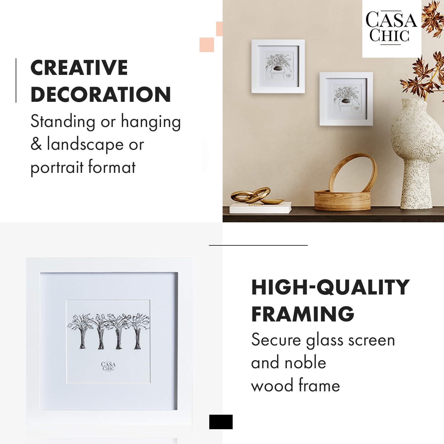 Everton Ramă de tablou pătrat 20 x 20 cm Fotografie Suport sticlă 