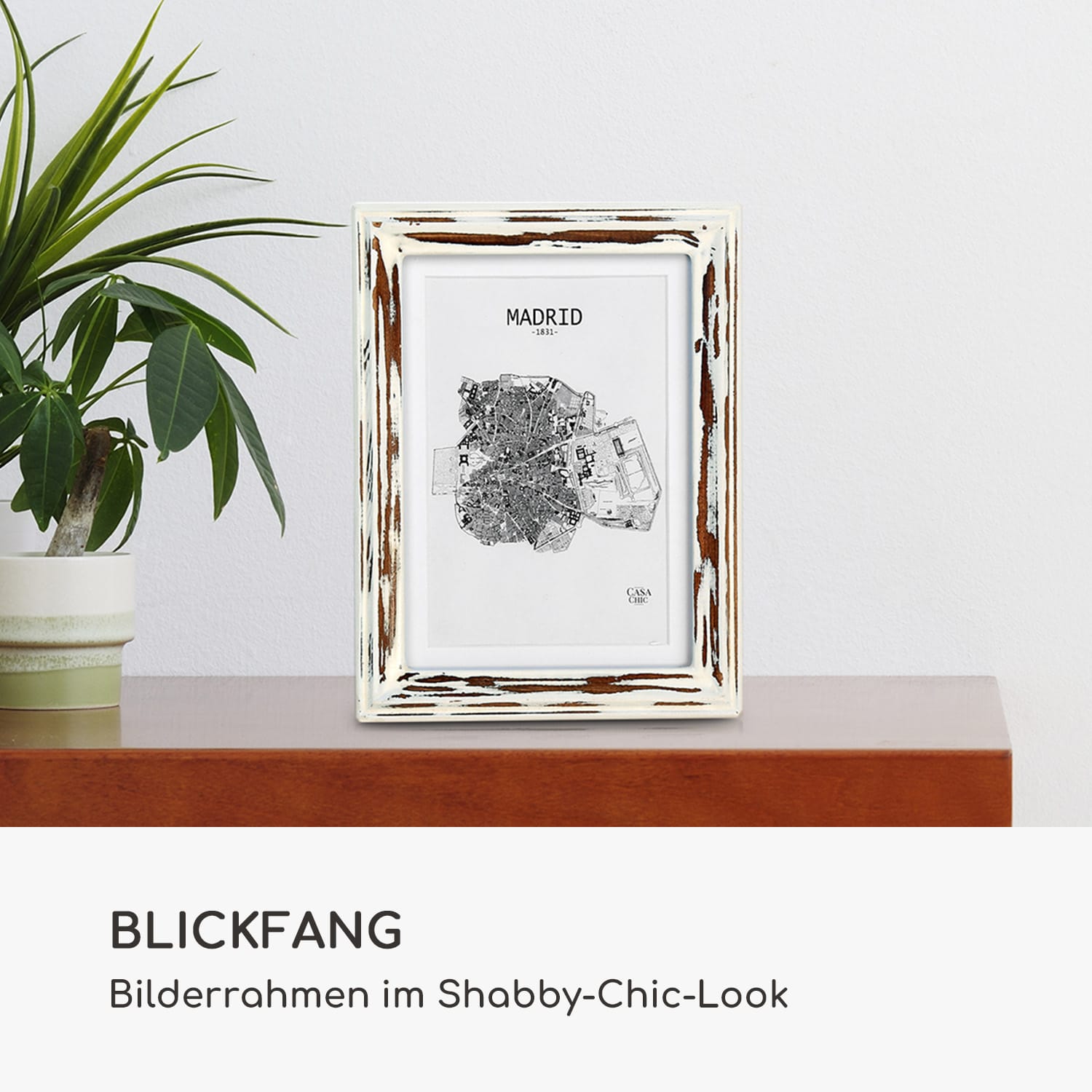 Lancaster Bilderrahmen rechteckig 17 x 12 cm Fotos Passepartout Holz Braun