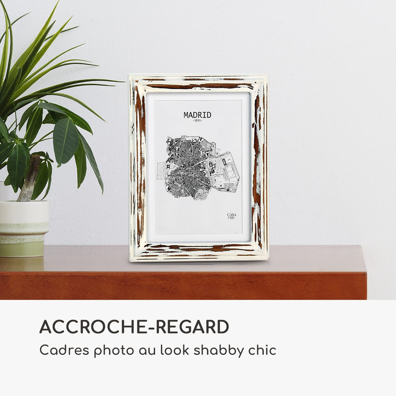 Lancaster cadre photo rectangulaire 17 x 12 cm photos passe-partout bois Brun