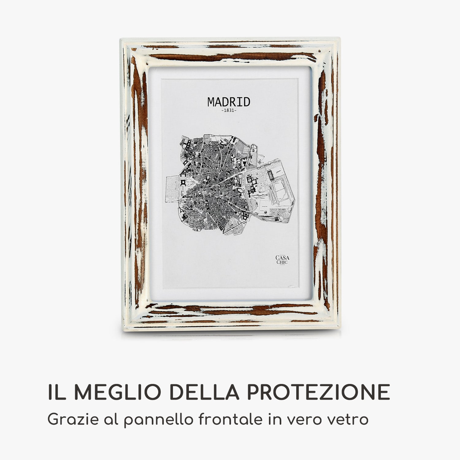 Lancaster cornice, rettangolare, foto 17 x 12 cm, passepartout, legno Marrone
