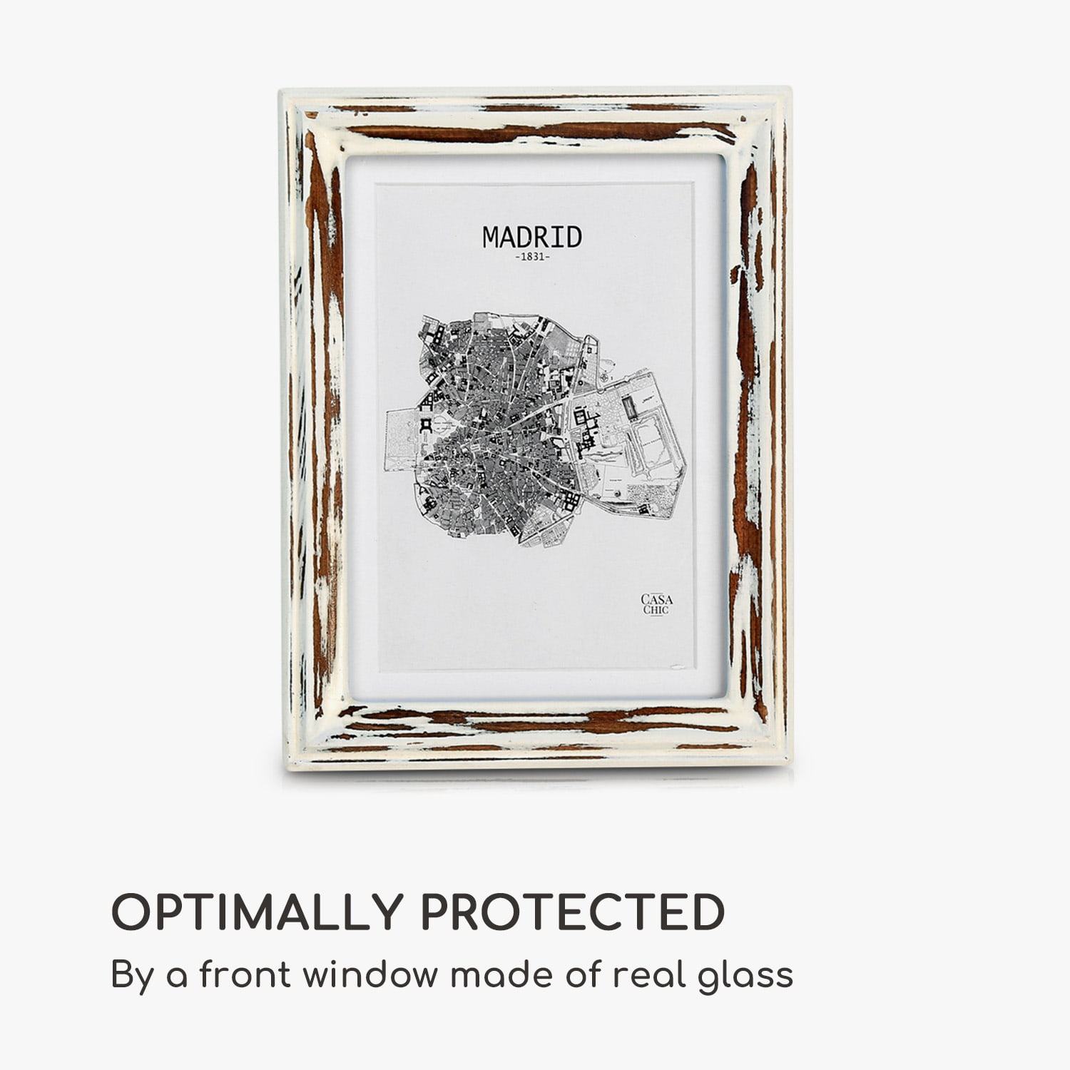 Lancaster, okvir za slike, pravokutni, fotografije 17 x 12 cm, nosač, drvo Smeđa