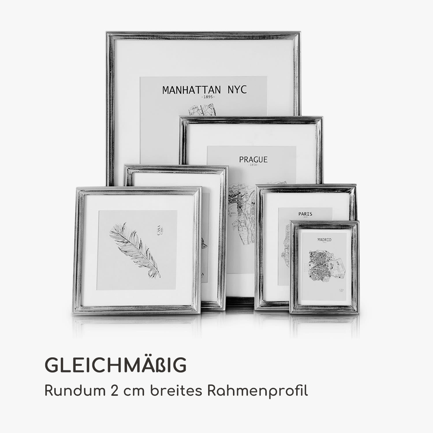 Lancaster Bilderrahmen rechteckig 17 x 12 cm Fotos   Passepartout Holz 