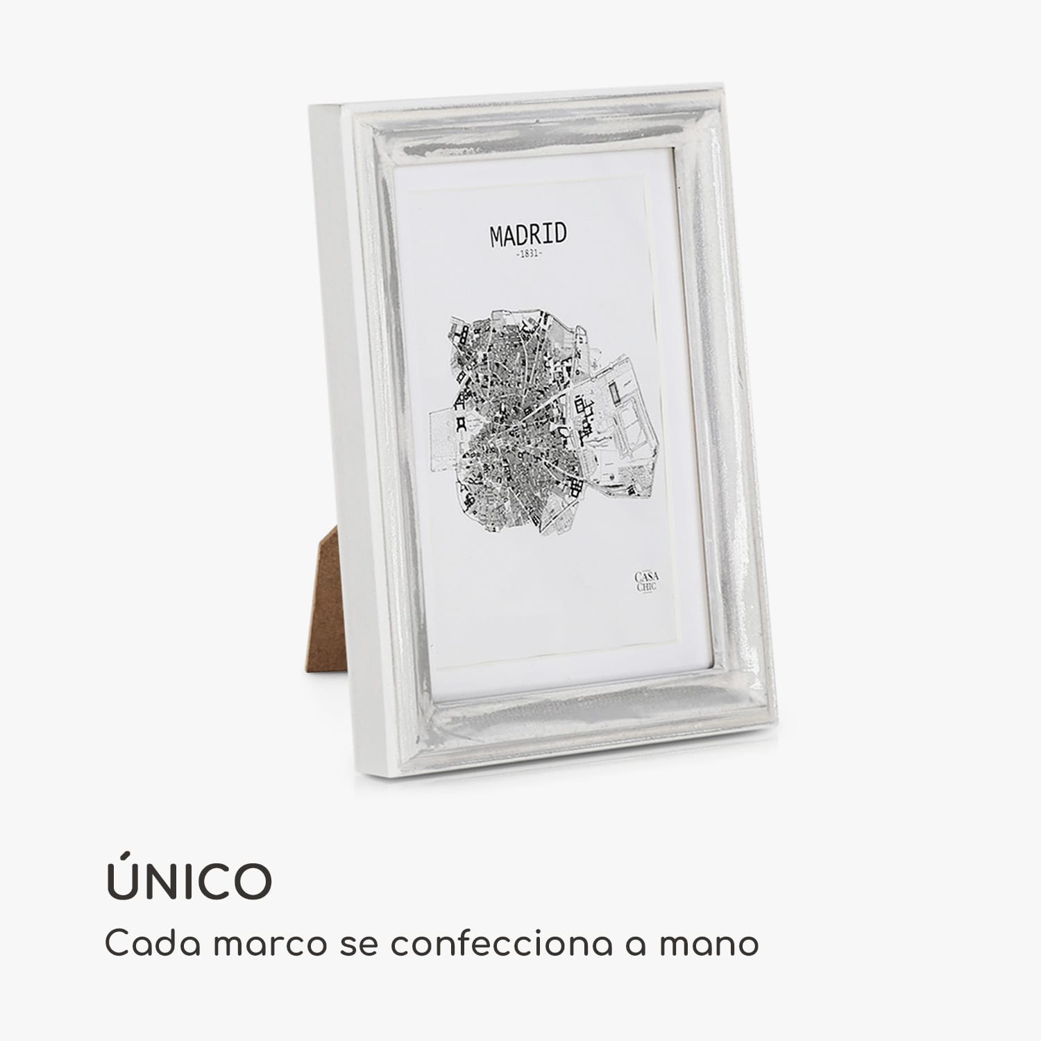 Marco de fotos Lancaster Rectangular Juego de 3 unidades 17x12 cm Fotos Paspartú Madera Blanco