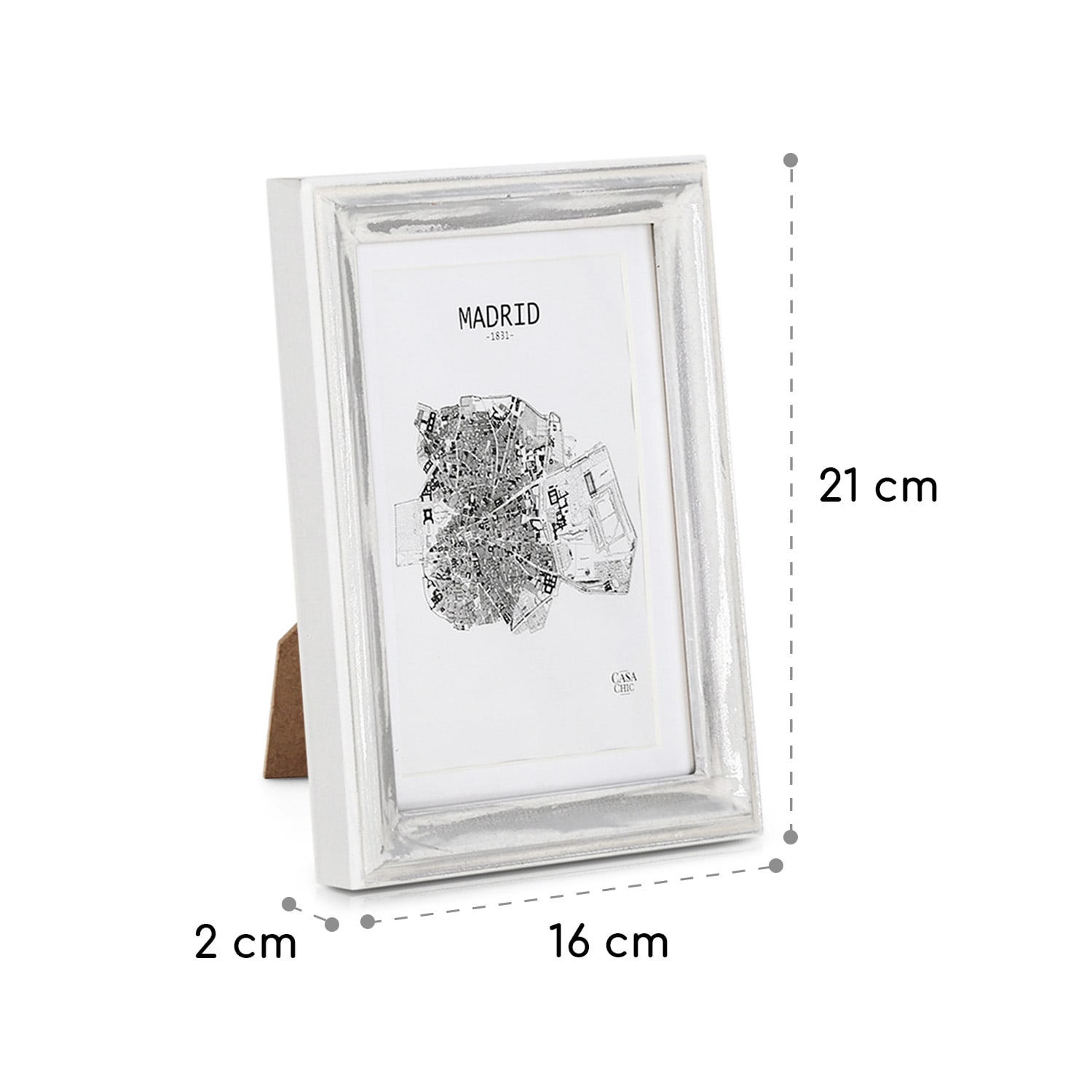 Lancaster Moldura para fotos retangular com 3 unidades de 17 x 12 cm Fotos Porta-fotos Madeira Branco