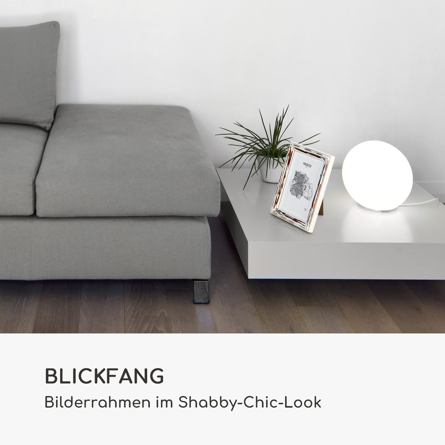 Lancaster Bilderrahmen rechteckig 3er-Set 17x12 cm Fotos Passepartout Holz Braun