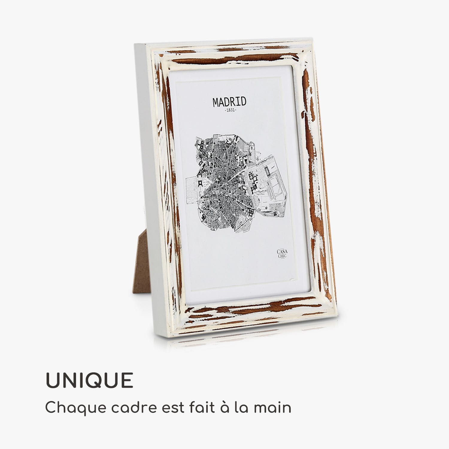 Lancaster Cadre photo rectangulaire set de 3 photos 17x12 cm passe-partout bois Brun