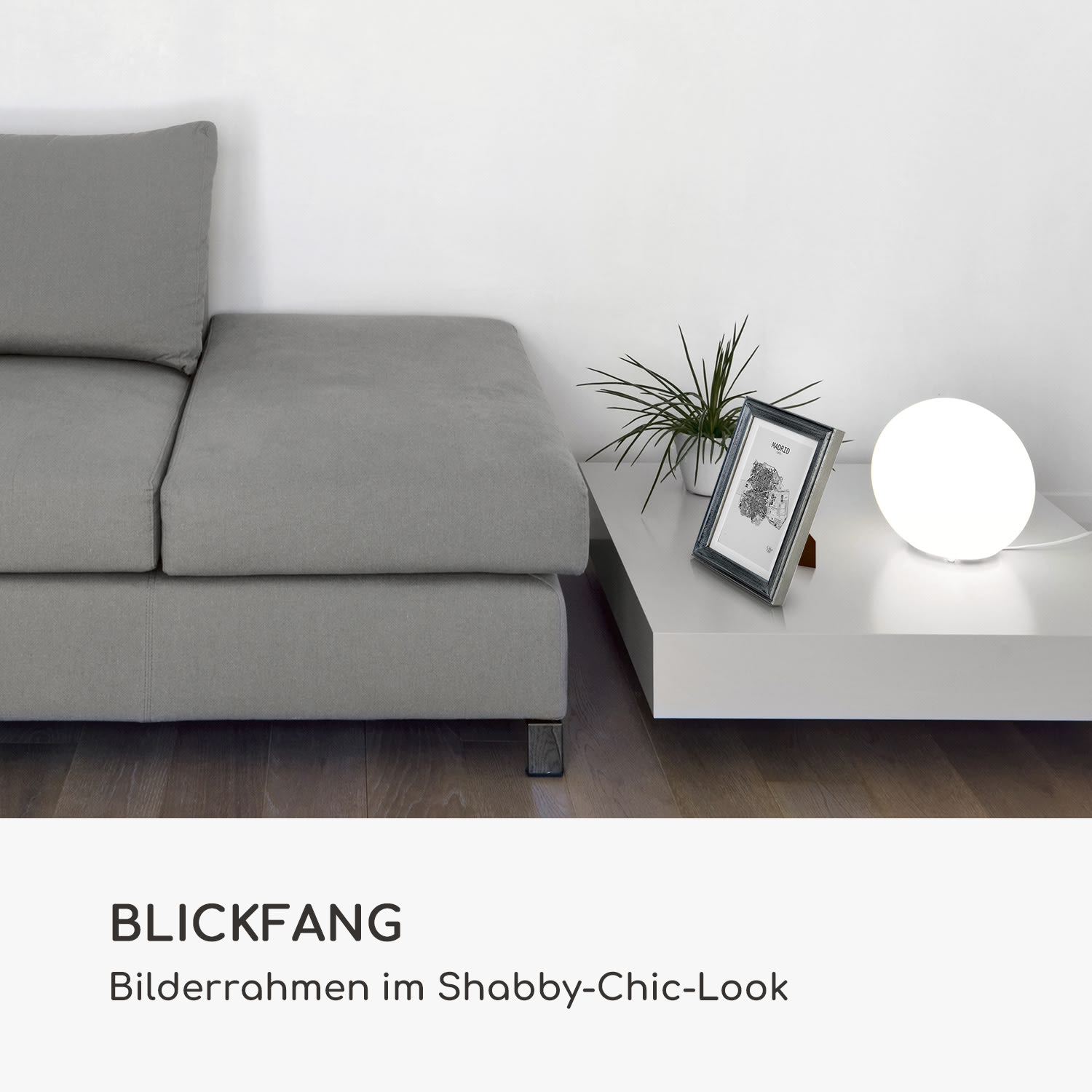 Lancaster Bilderrahmen rechteckig 3er-Set 17x12 cm Fotos Passepartout Holz Silber