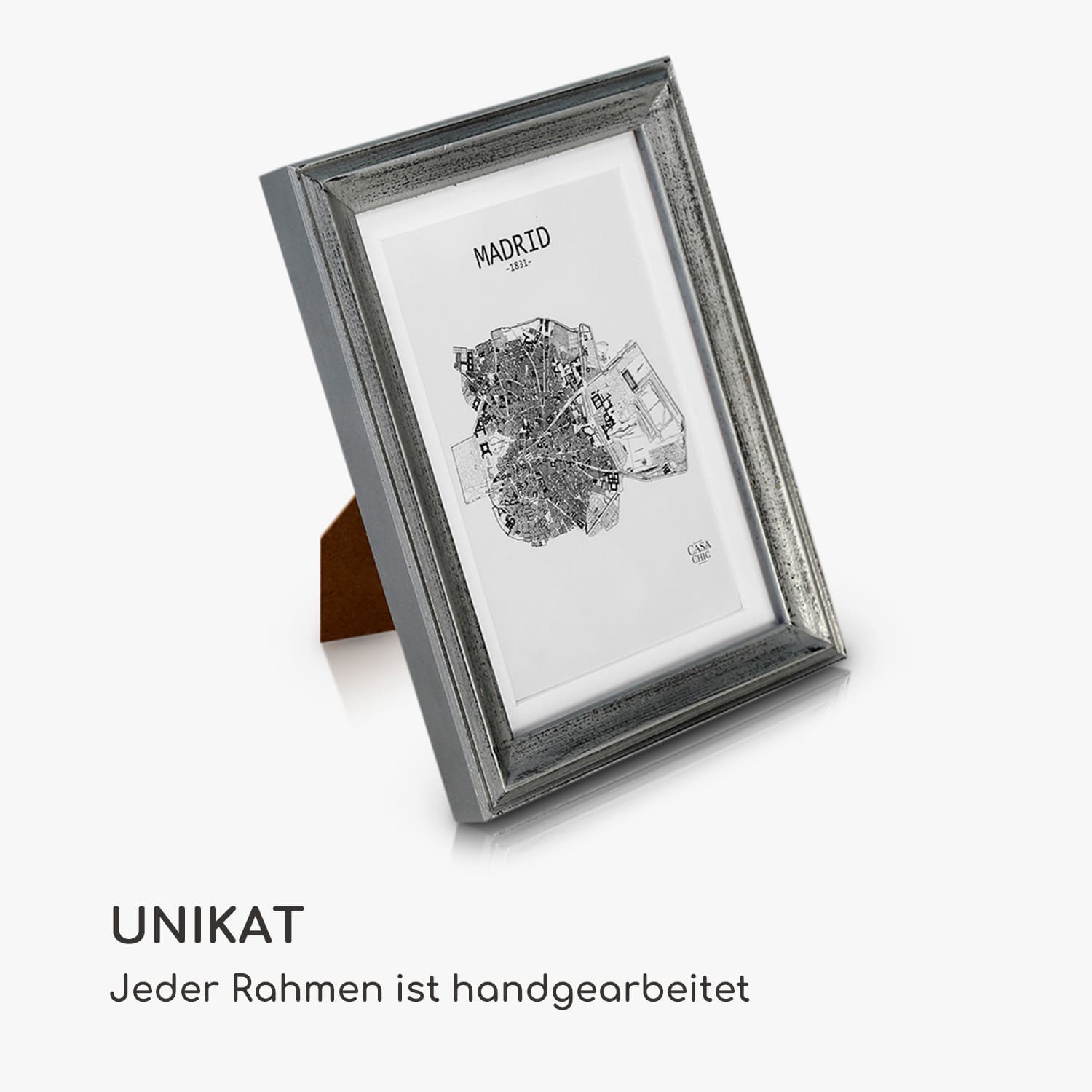 Lancaster Bilderrahmen rechteckig 3er-Set 17x12 cm Fotos Passepartout Holz Silber