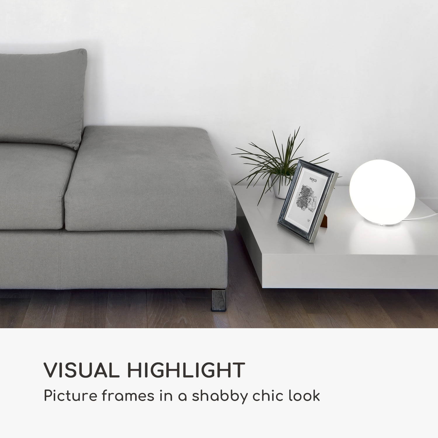 Lancaster, rámy na obrázky, obdĺžnikové, sada 3 rámov, fotky 17 x 12 cm, pasparta, drevo Strieborná