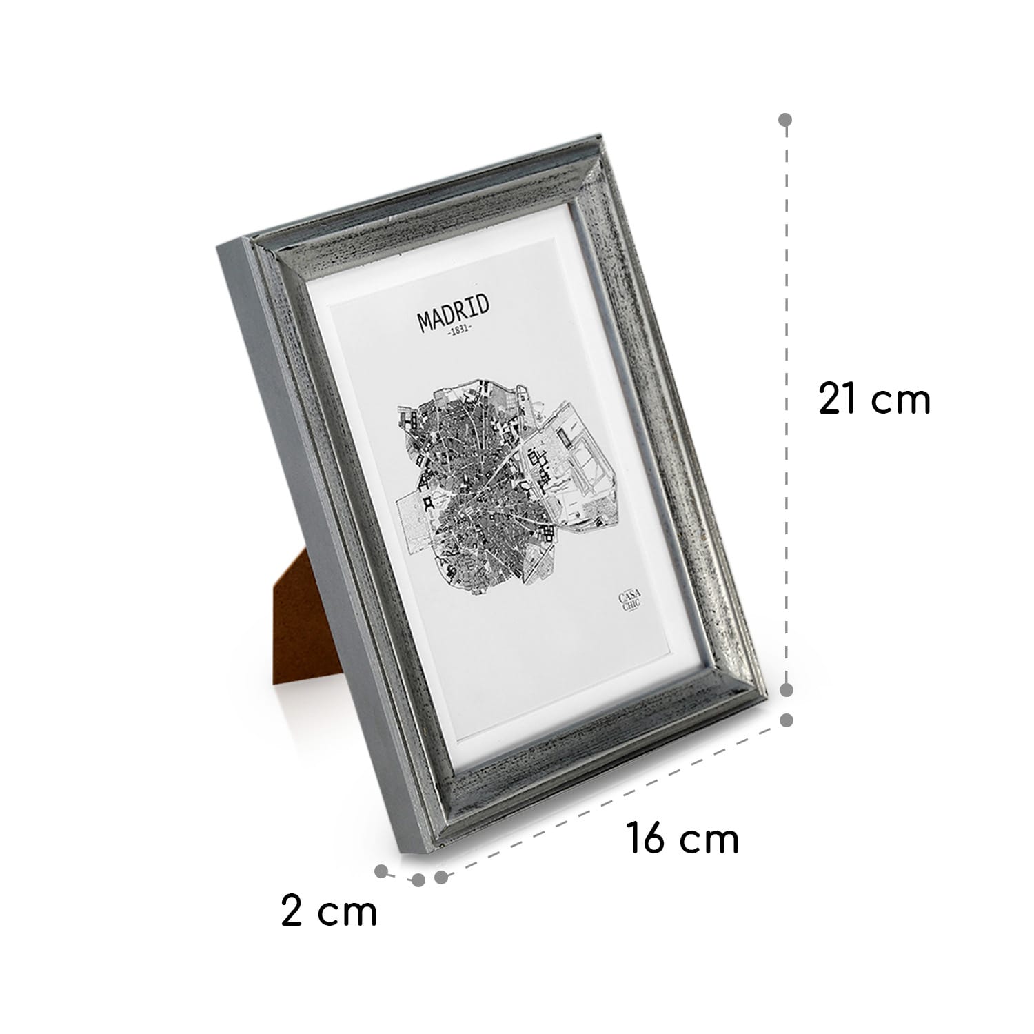 Lancaster Bilderrahmen rechteckig 3er-Set 17x12 cm Fotos Passepartout Holz Silber