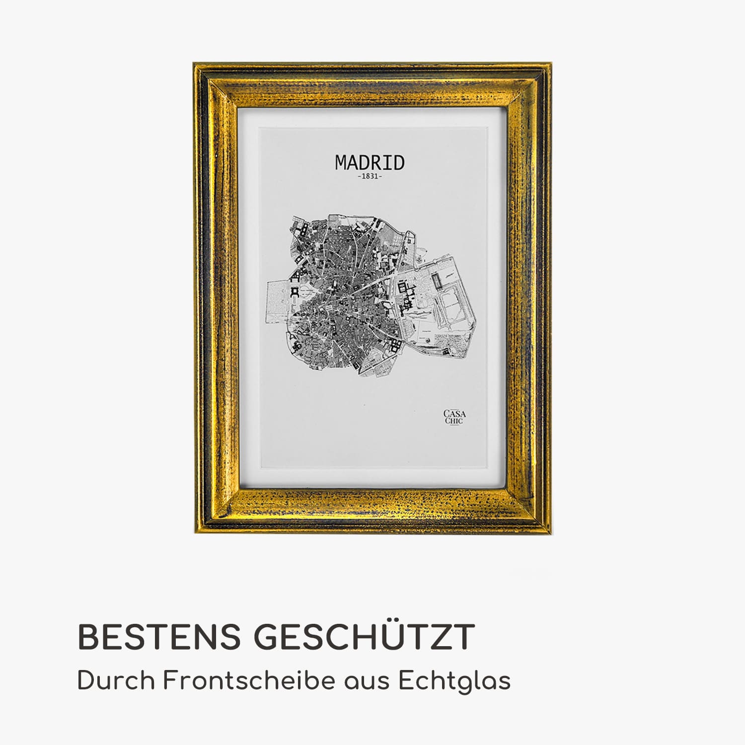 Lancaster Bilderrahmen rechteckig 3er-Set 17x12 cm Fotos Passepartout Holz 