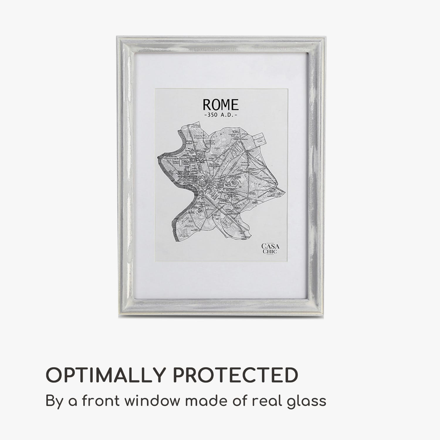 Lancaster, okvir za slike, pravokutni, DIN A4 fotografije, nosač, drvo Bijela