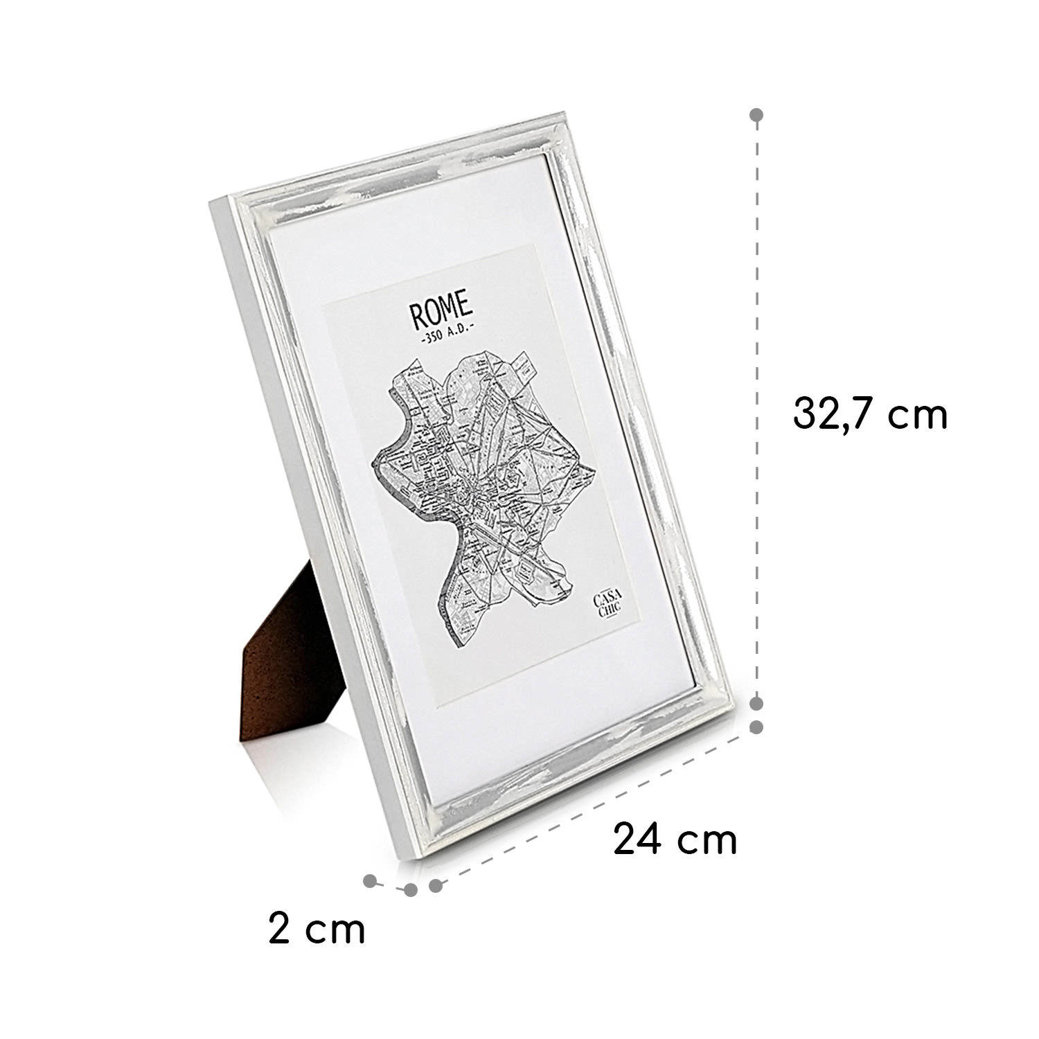 Lancaster Bilderrahmen rechteckig DIN A4 Fotos Passepartout Holz Weiß