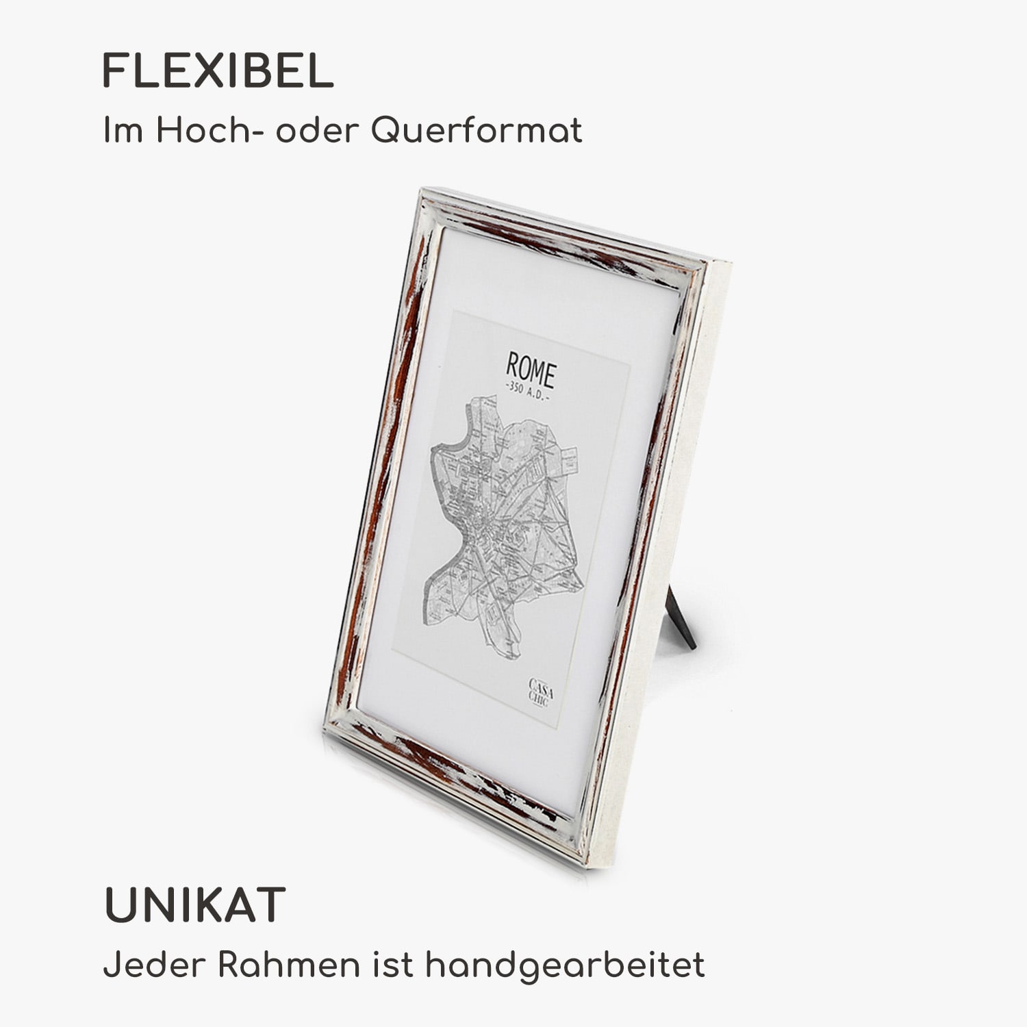 Lancaster cornice, rettangolare, foto DIN A4, passepartout, legno Marrone