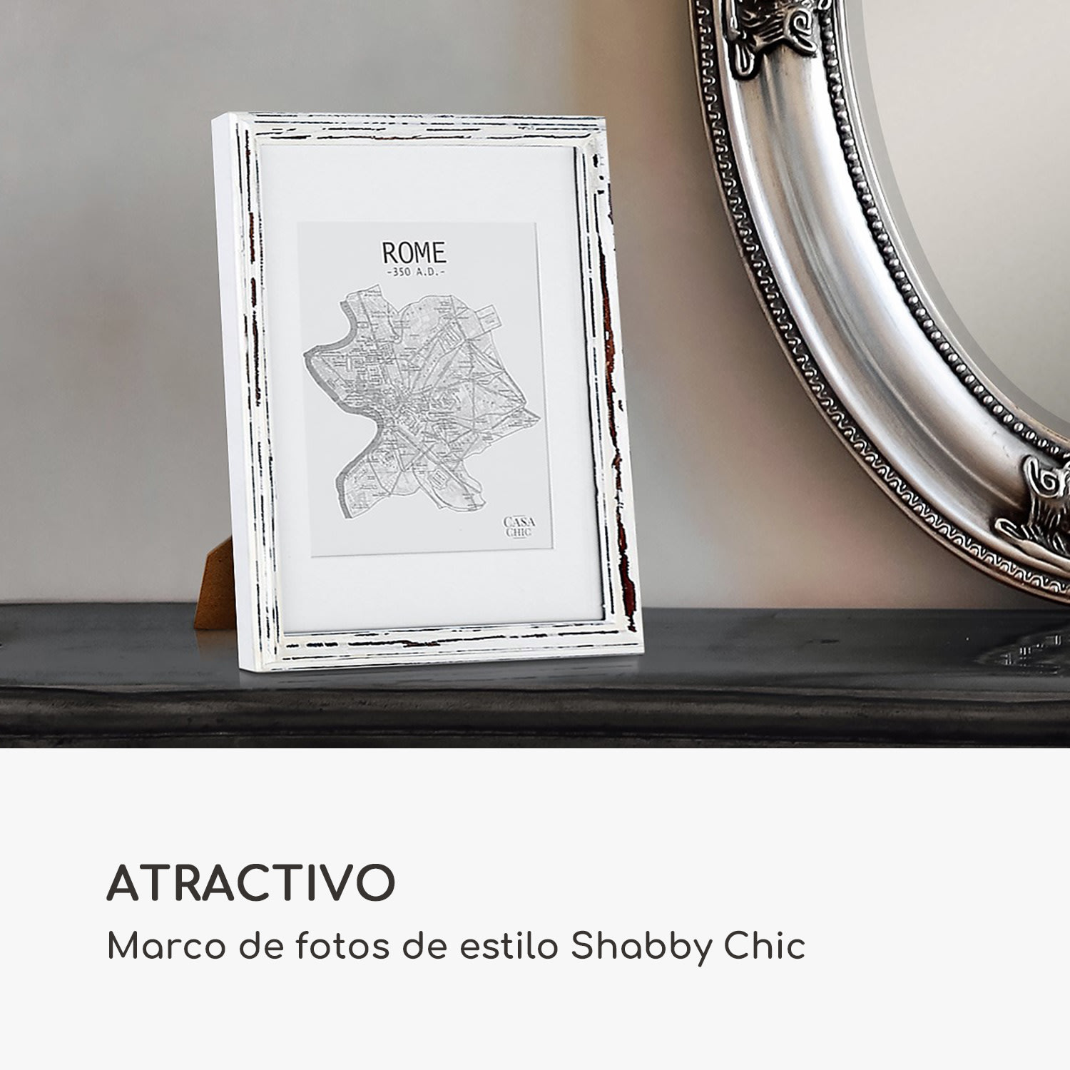 Marco de fotos Lancaster Rectangular DIN A4 Fotos Paspartú Madera Marrón