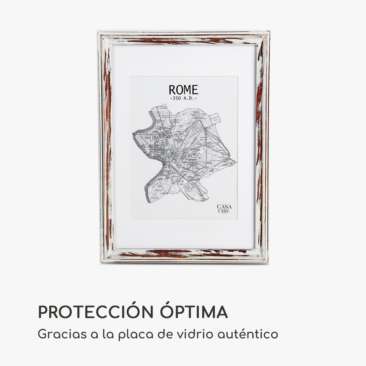 Marco de fotos Lancaster Rectangular DIN A4 Fotos Paspartú Madera Marrón