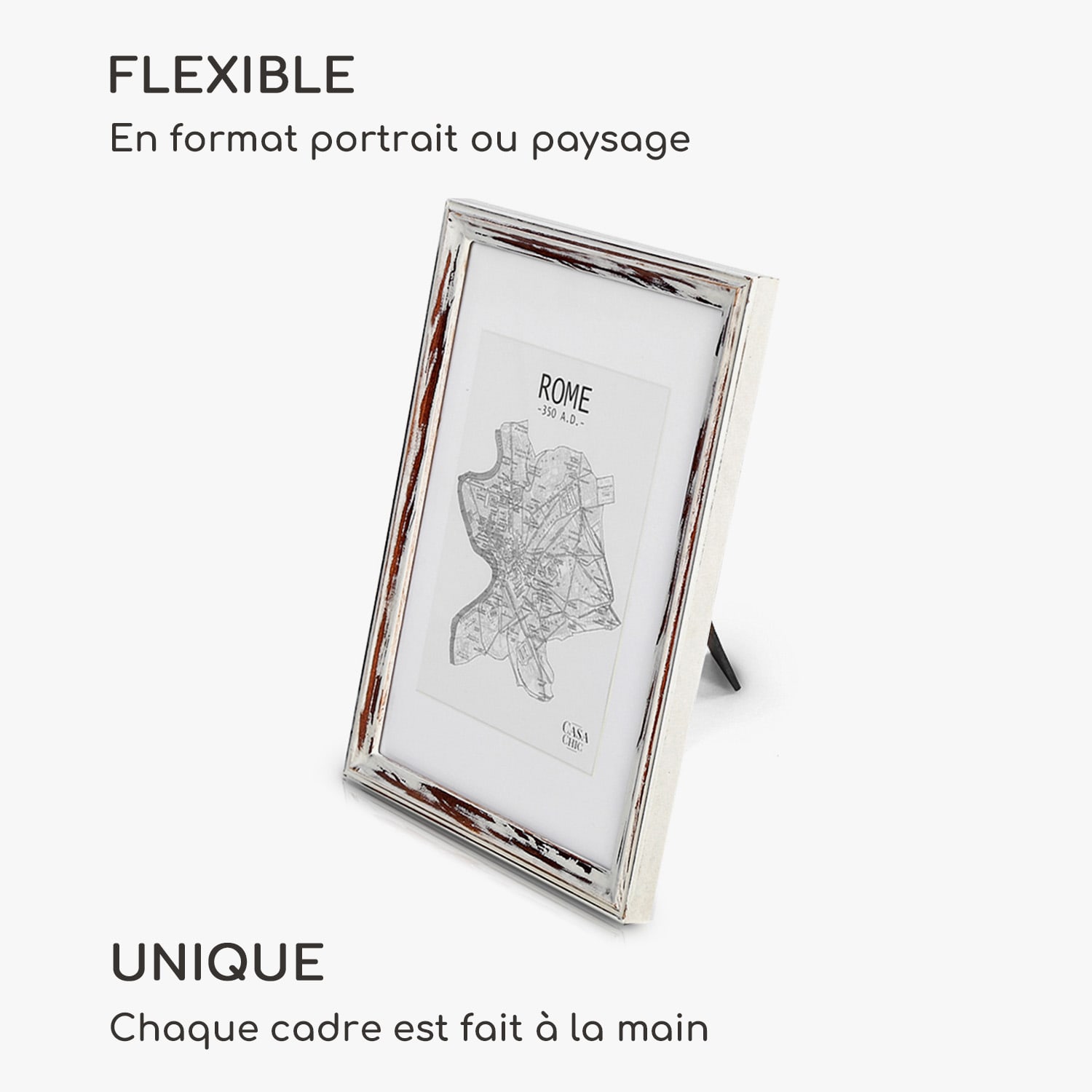 Lancaster cadre photo rectangulaire DIN A4 photos passe-partout bois Brun