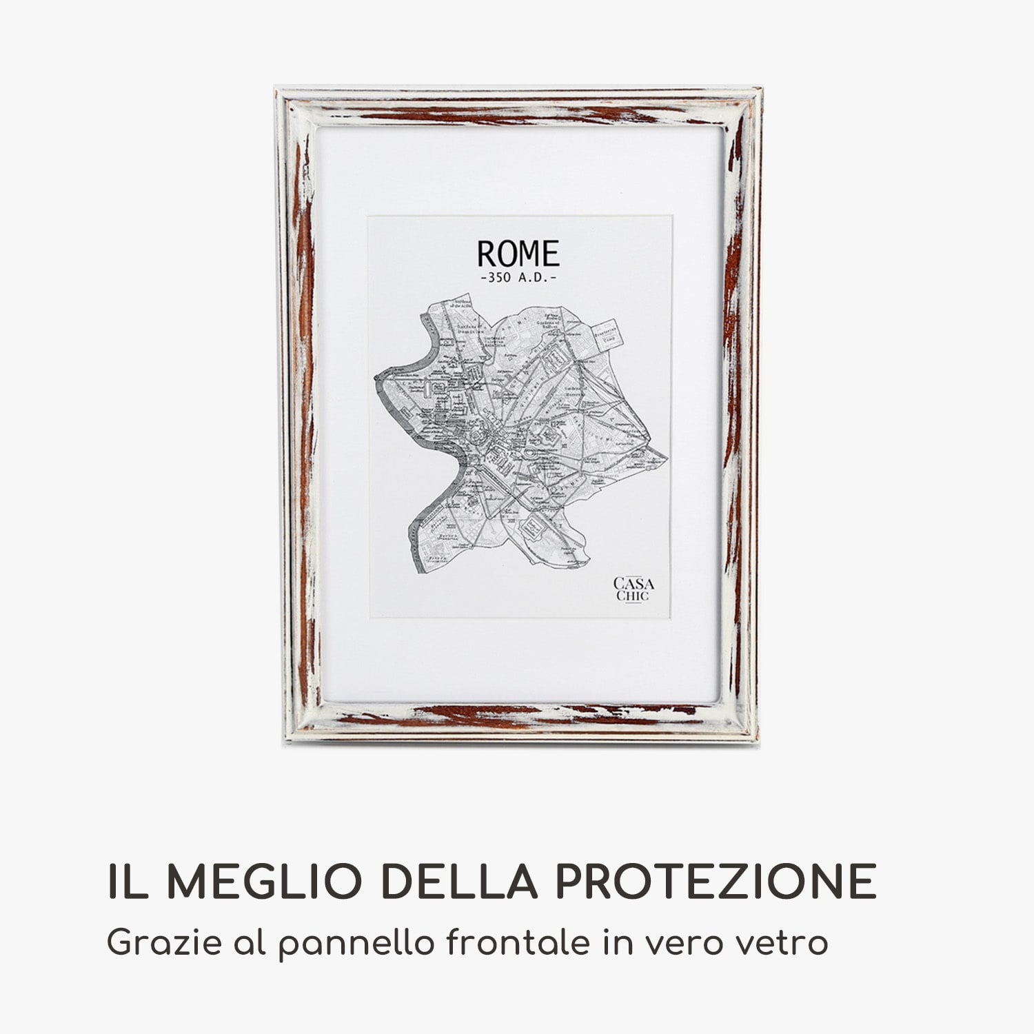 Lancaster cornice, rettangolare, foto DIN A4, passepartout, legno Marrone