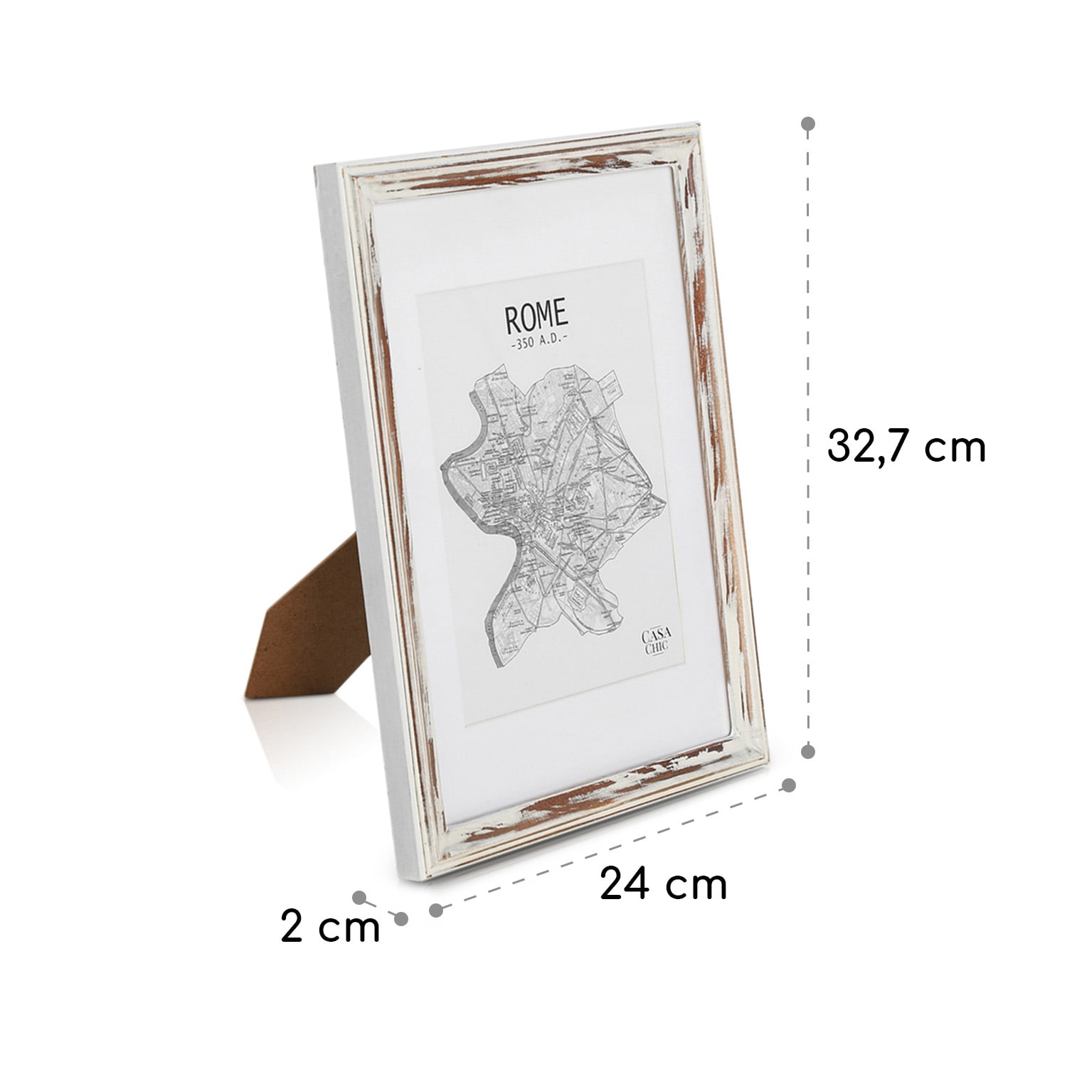 Marco de fotos Lancaster Rectangular DIN A4 Fotos Paspartú Madera Marrón