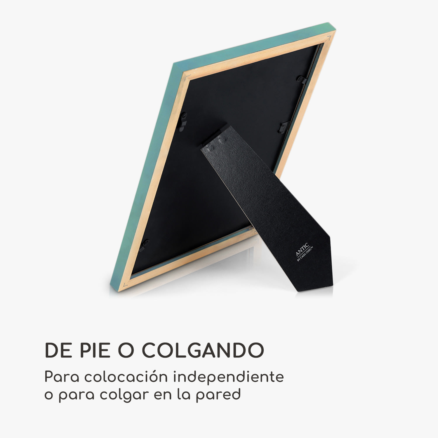 Marco de fotos Lancaster Rectangular DIN A4 Fotos Paspartú Madera Turquesa