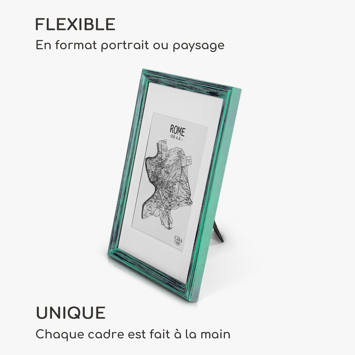 Lancaster cadre photo rectangulaire DIN A4 photos passe-partout bois Turquoise