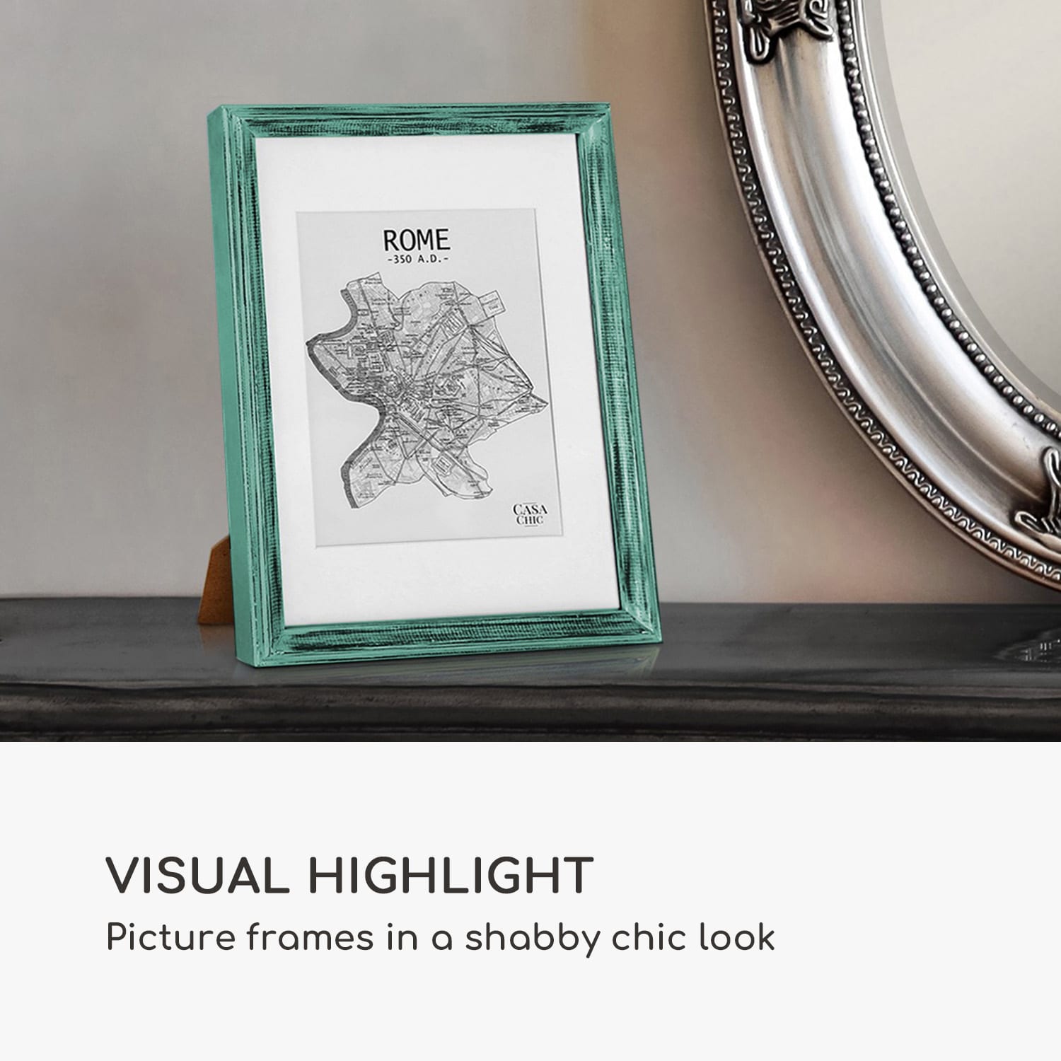 Lancaster fotolijst rechthoekig DIN A4 foto's passe-partout hout Turquoise