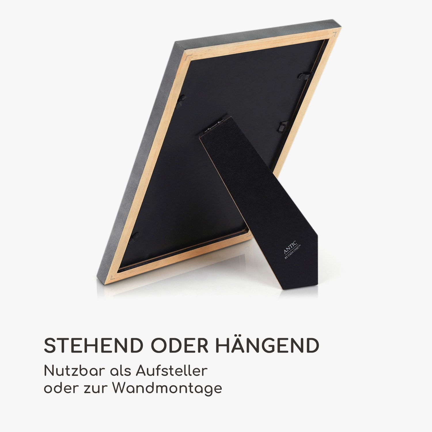 Lancaster Bilderrahmen rechteckig DIN A4 Fotos Passepartout Holz Silber