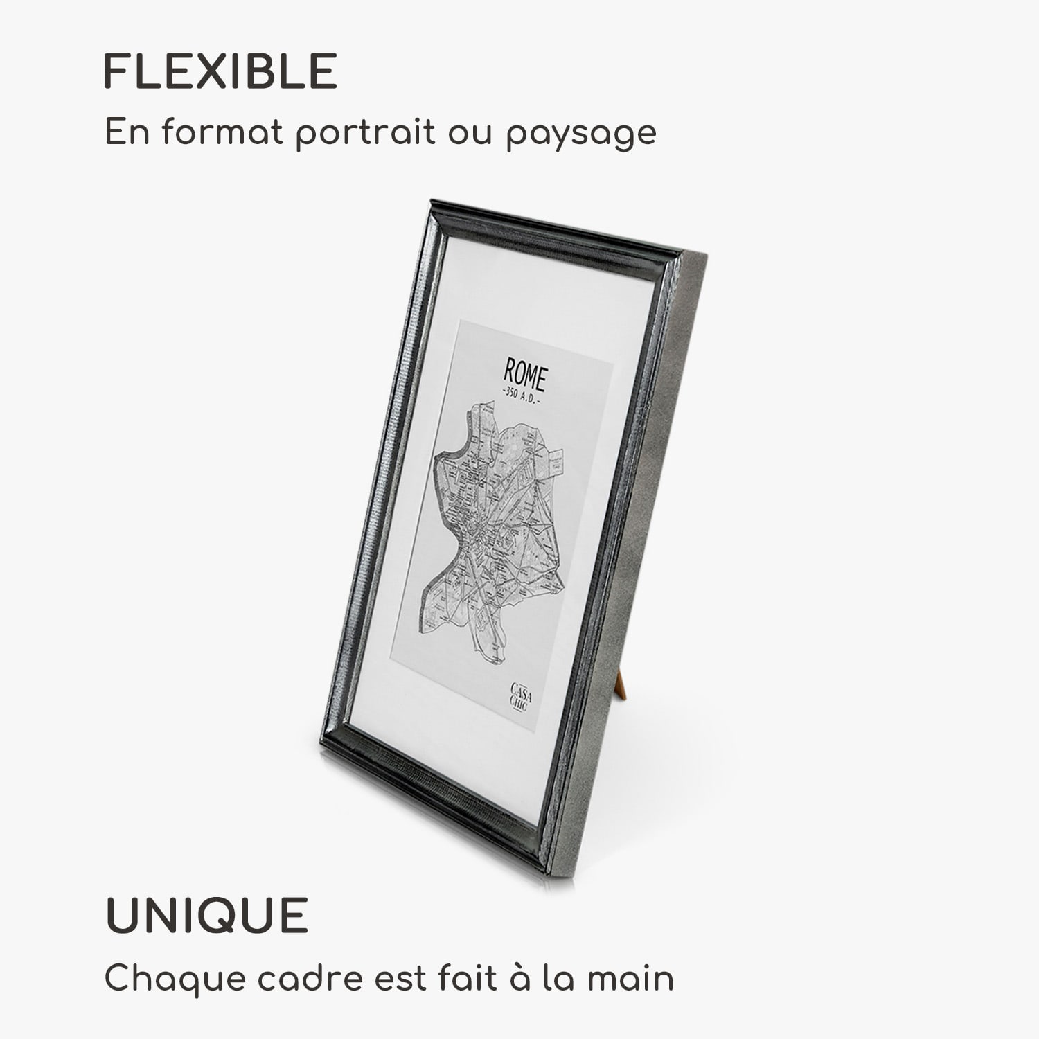 Lancaster cadre photo rectangulaire DIN A4 photos passe-partout bois Argent