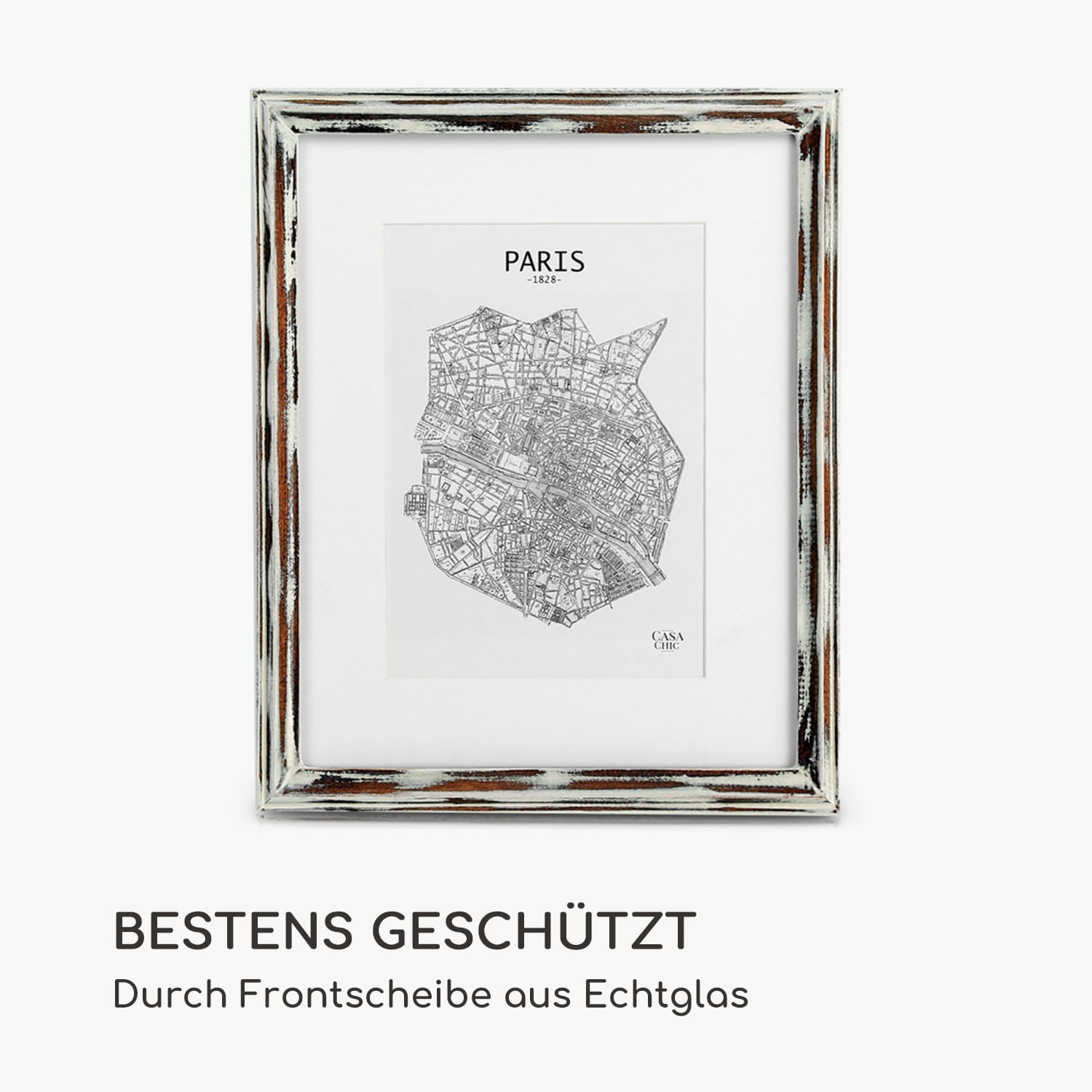 Lancaster Bilderrahmen rechteckig 24,8 x 19,3 cm Fotos   Passepartout Holz Braun