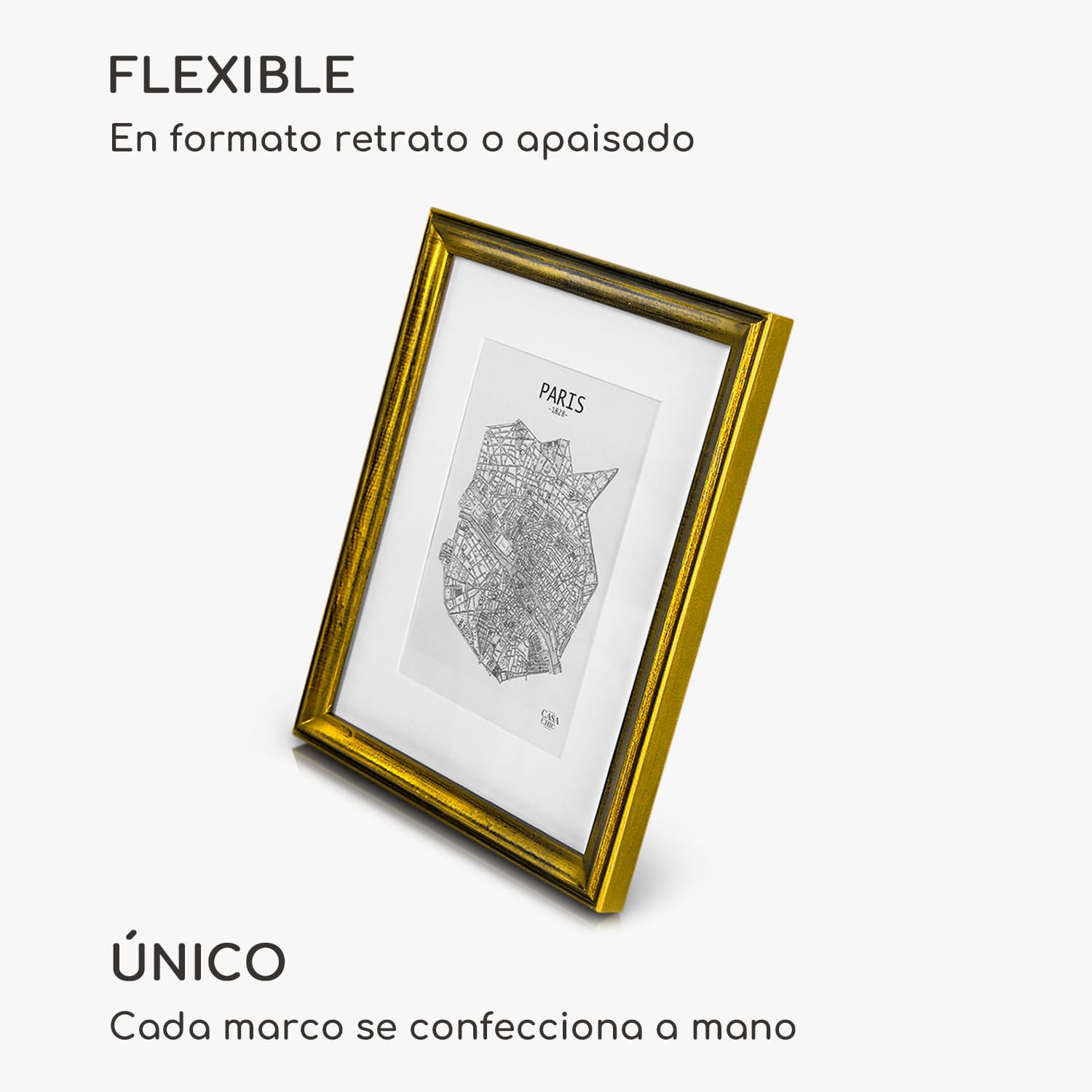 Marco de fotos Lancaster Rectangular 24,8 x 19,3 cm Fotos Paspartú Madera Oro