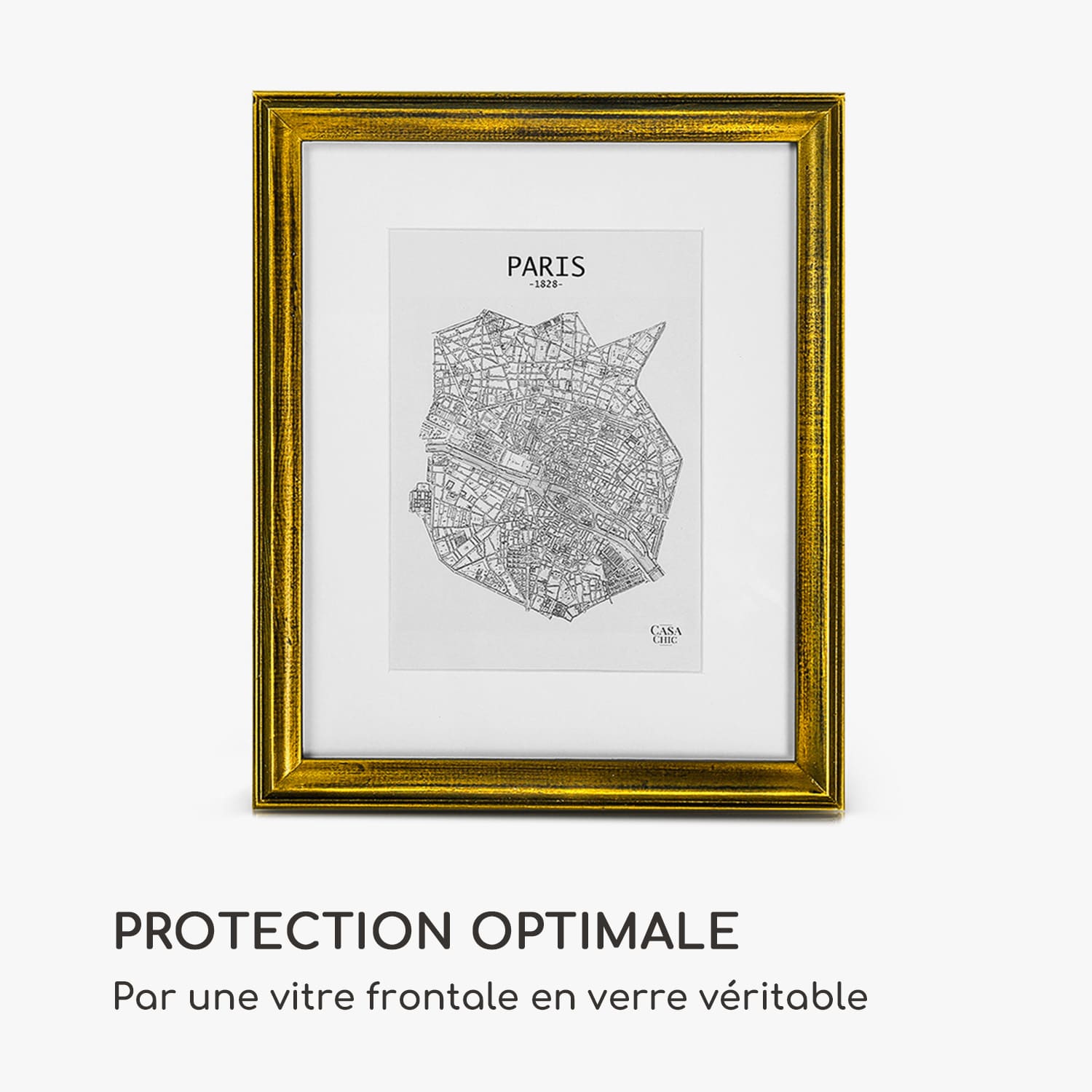 Lancaster fotolijst rechthoekig 24,8 x 19,3 cm foto's passe-partout hout Goud