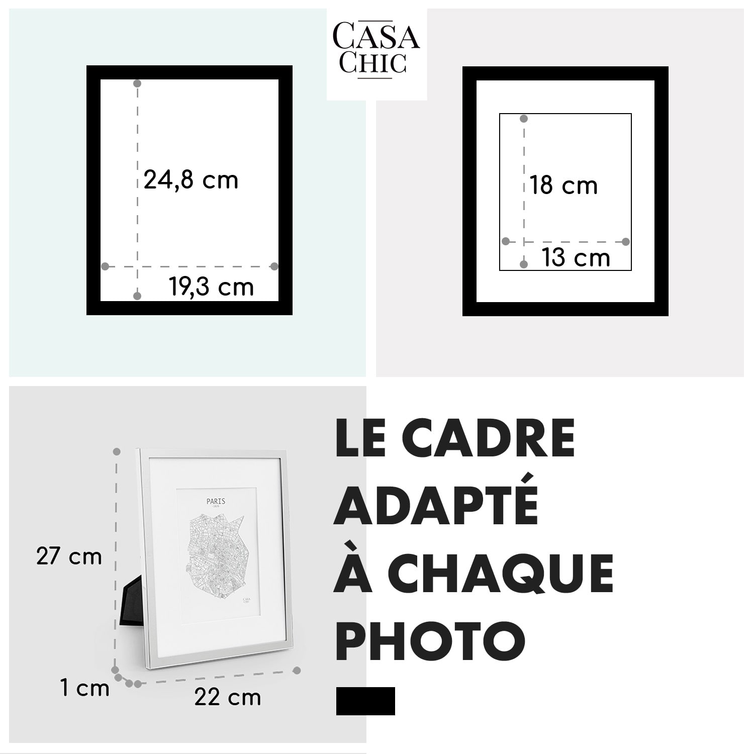 Berwick fotolijst rechthoekig 24,8 x 19,3 cm foto's passe-partout glas 