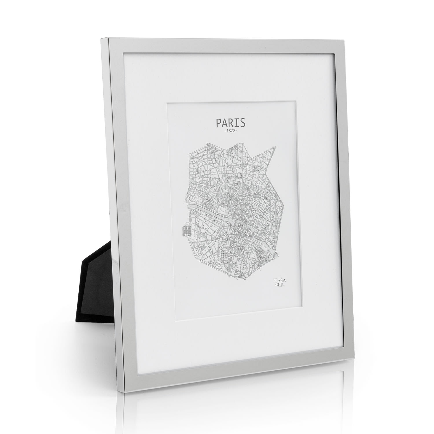 Berwick Bilderrahmen rechteckig 24,8 x 19,3 cm Fotos Passepartout Glas Silber-Chrom