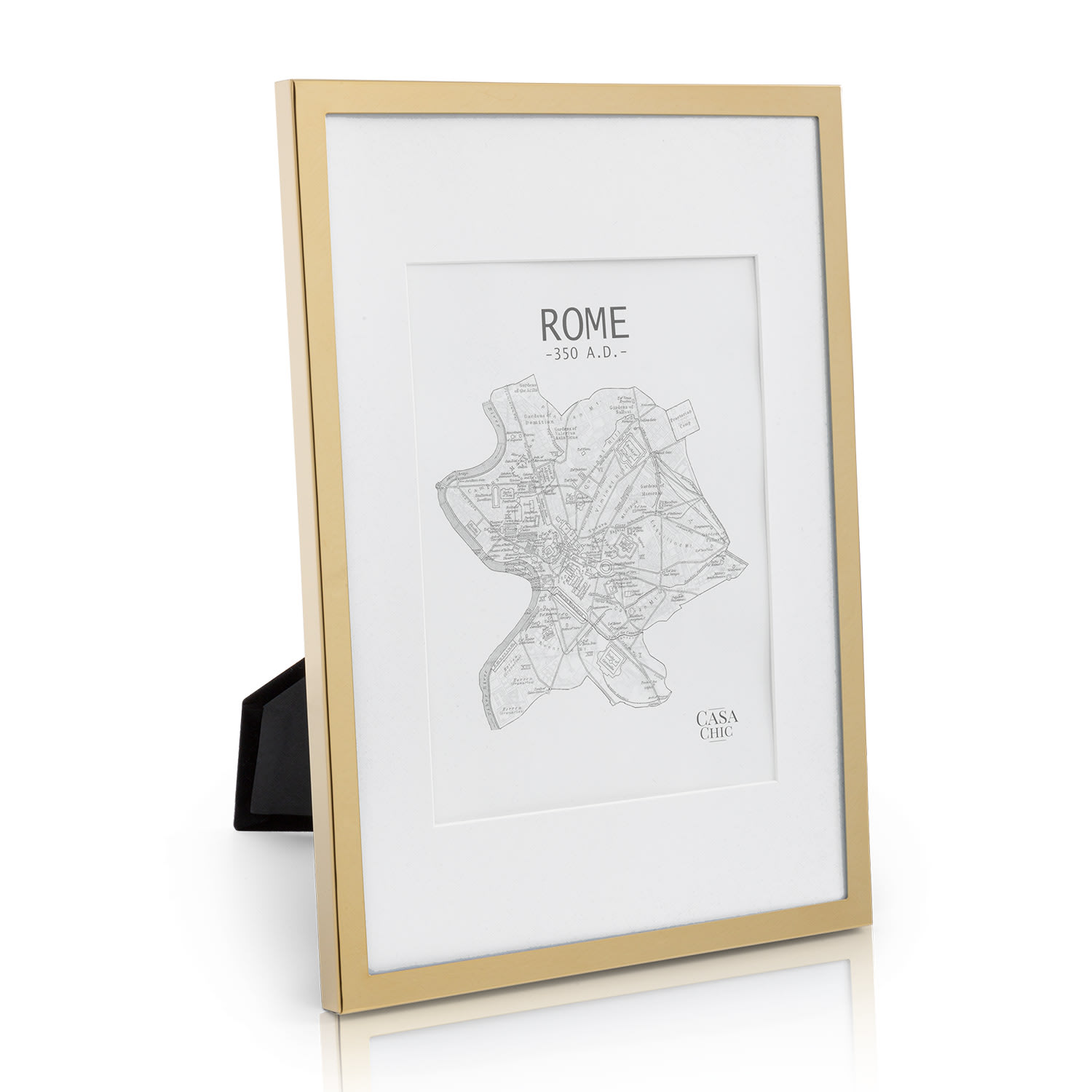 Berwick Bilderrahmen rechteckig DIN A4 cm Fotos Passepartout Glas Antik-Gold-Metallic