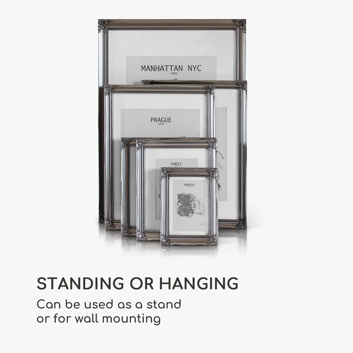 Regent, рамка за картина, правоъгълна, 17 × 12 cm снимки, паспарту, стъкло, рококо 