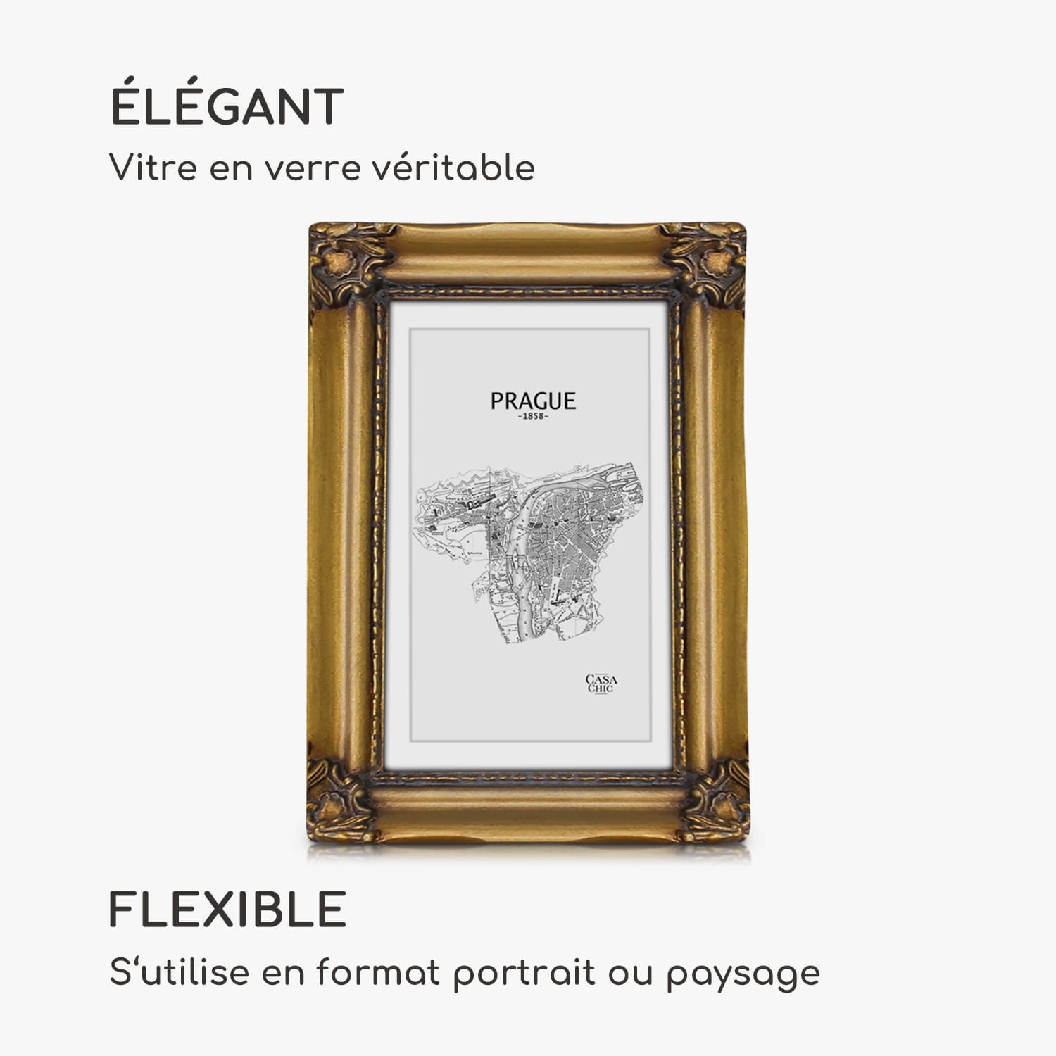 Regent cadre photo rectangulaire 17 x 12 cm photos passe-partout verre rococo 